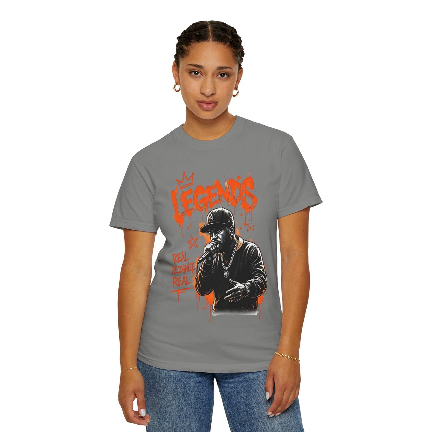 Legend’s Rapper Graphic T-Shirt — “Real Recognize Real” Streetwear Tee