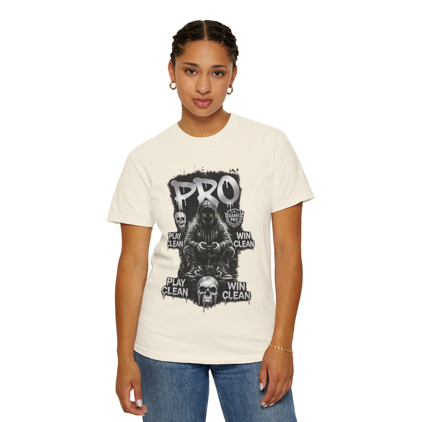 Pro Gamer Grim Reaper T-shirt | Play Clean Win Clean, Skull Controller Design