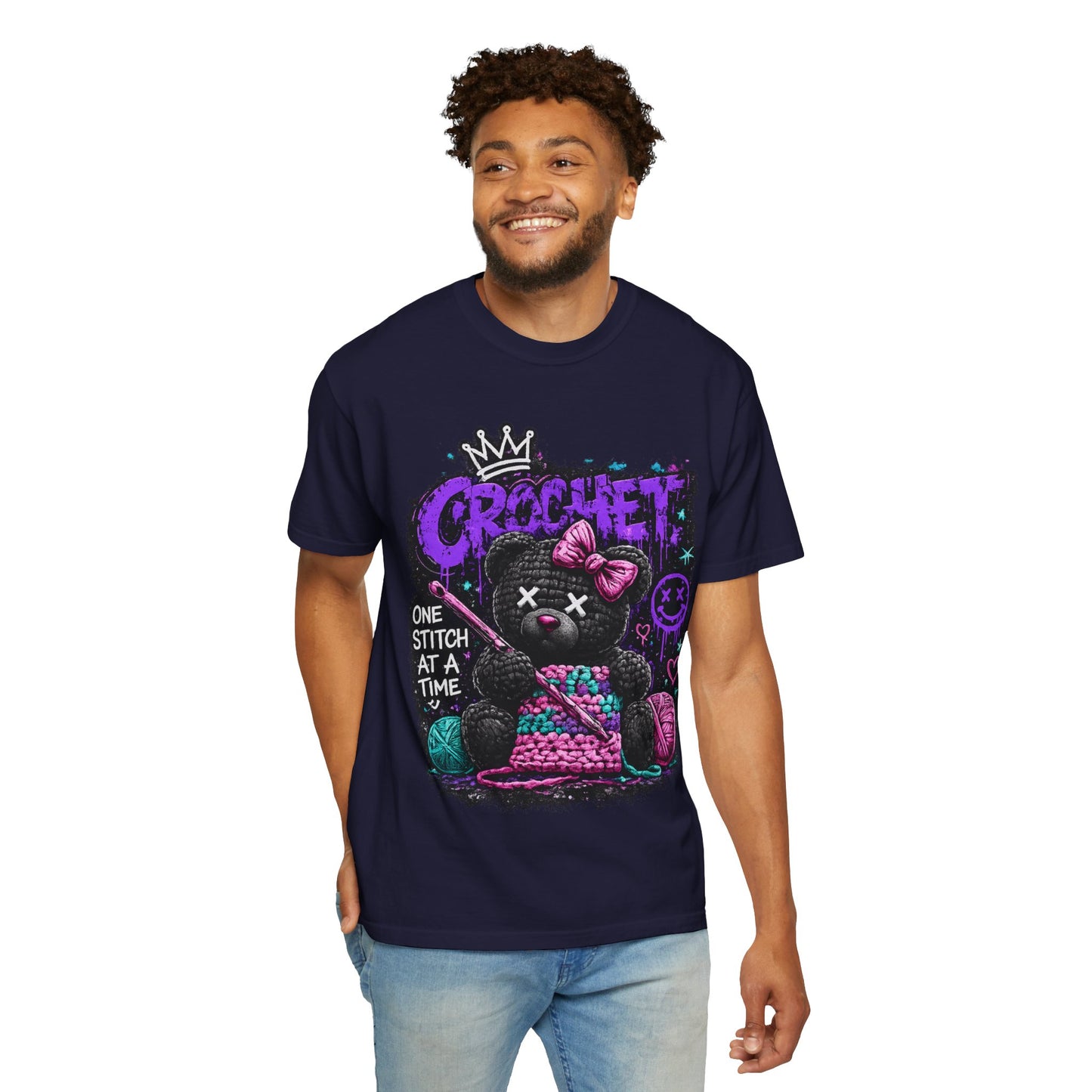 Crochet Voodoo Bear T-Shirt — "One Stitch at a Time" Crochet Graphic Tee