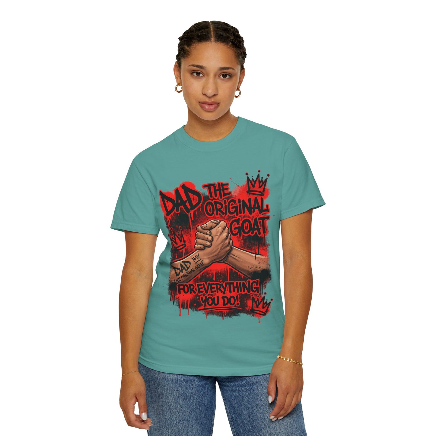 The Original GOAT Dad T-Shirt | Arm Wrestle Graphic Fathers Day Shirt