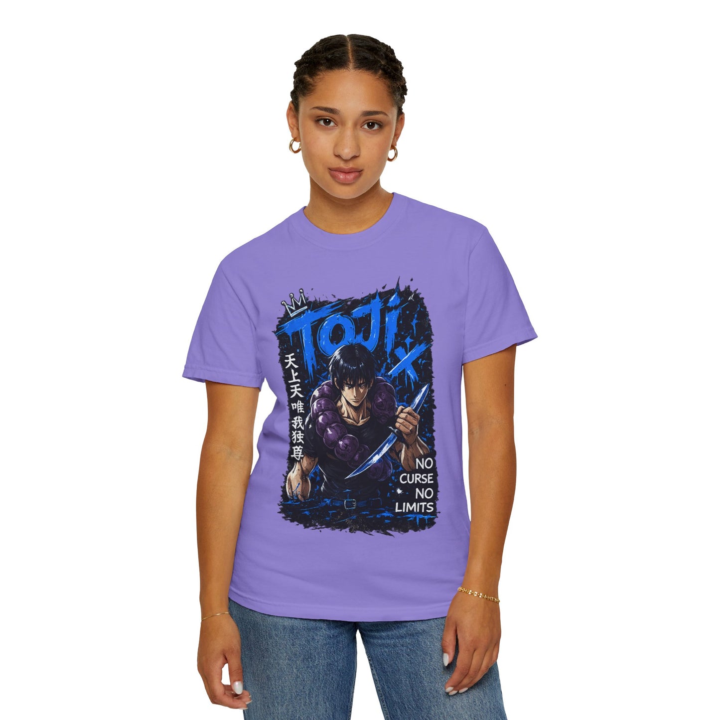 Toji Swordfighter Anime T-Shirt — 'No Curse, No Limits' Graphic Tee