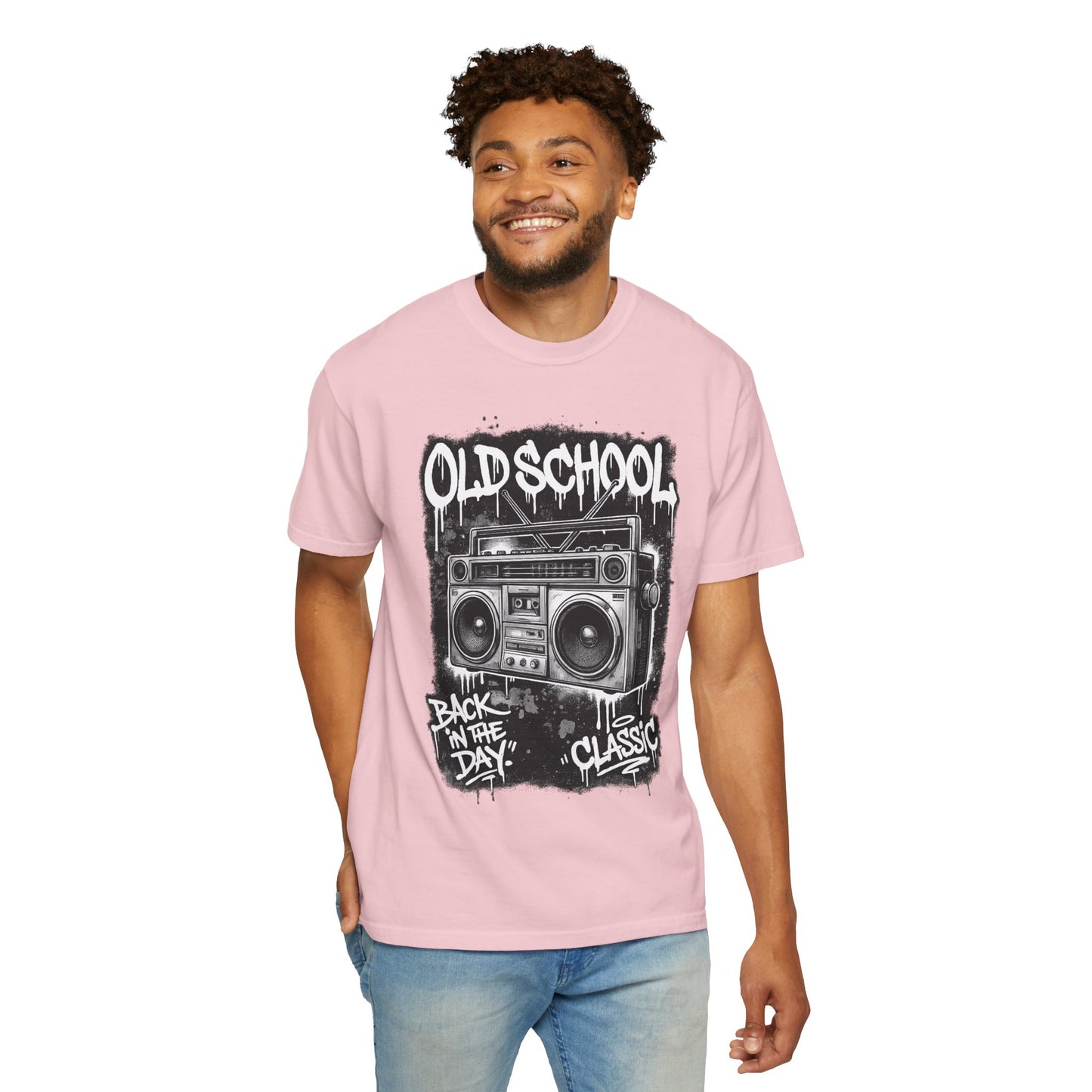 Old School Boombox T-Shirt — "Back in the Day" Vintage Hip Hop Graphic Tee