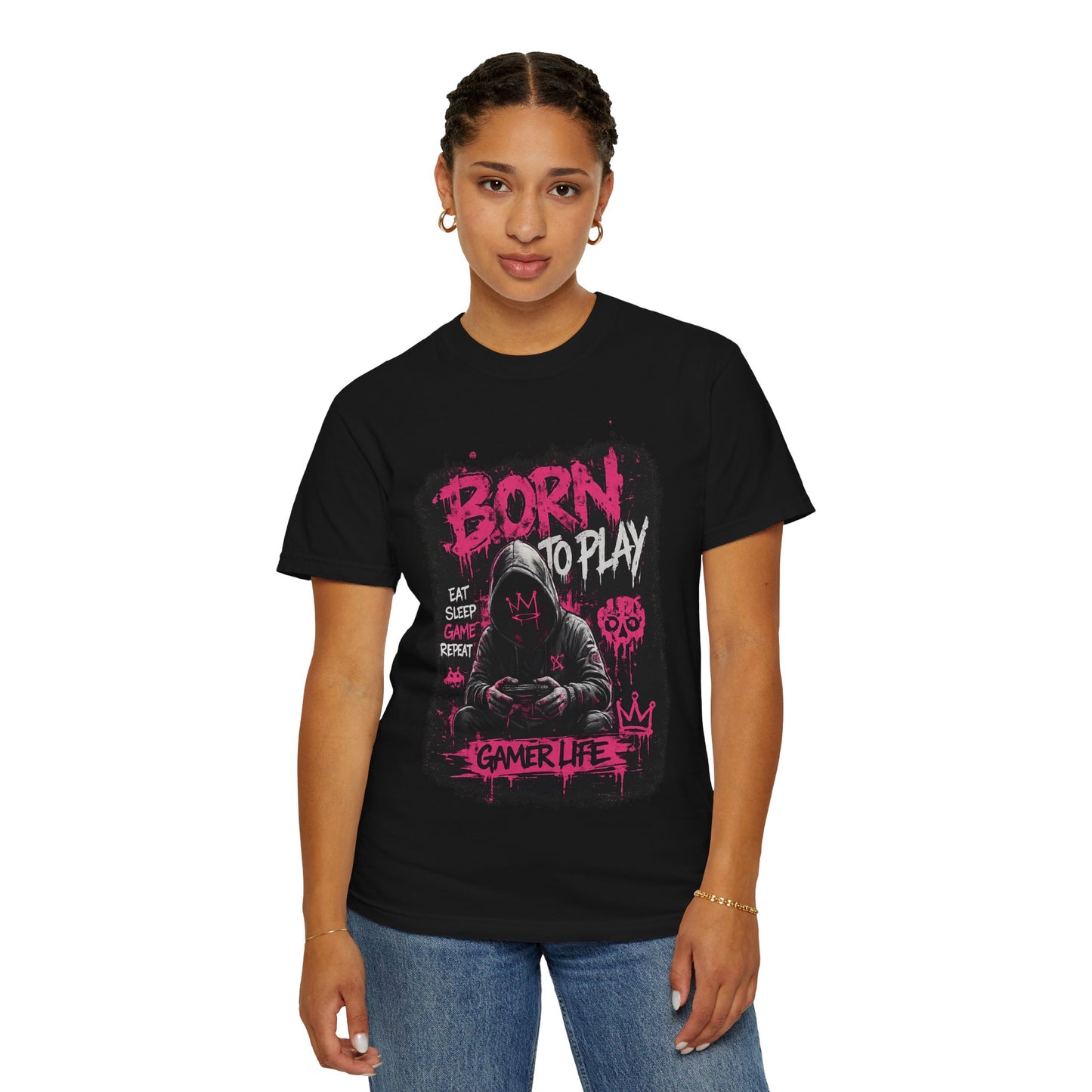 Gamer Life T-Shirt — "Born to Play" Hooded Player Graphic Tee