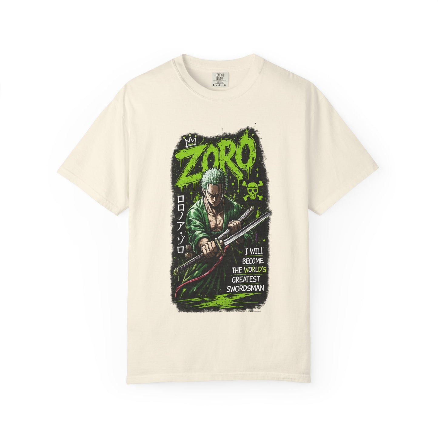 Zoro Graphic T-Shirt — 'I Will Become The World's Greatest Swordsman' Anime Tee