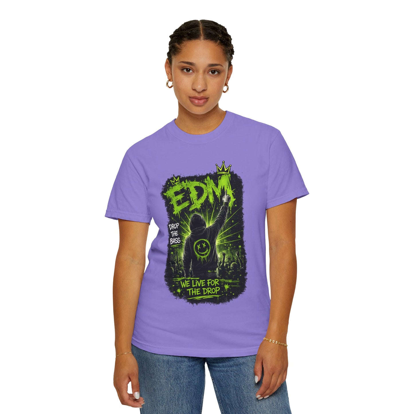 EDM Drop The Bass T-Shirt — 'We Live For The Drop' Neon Rave Tee
