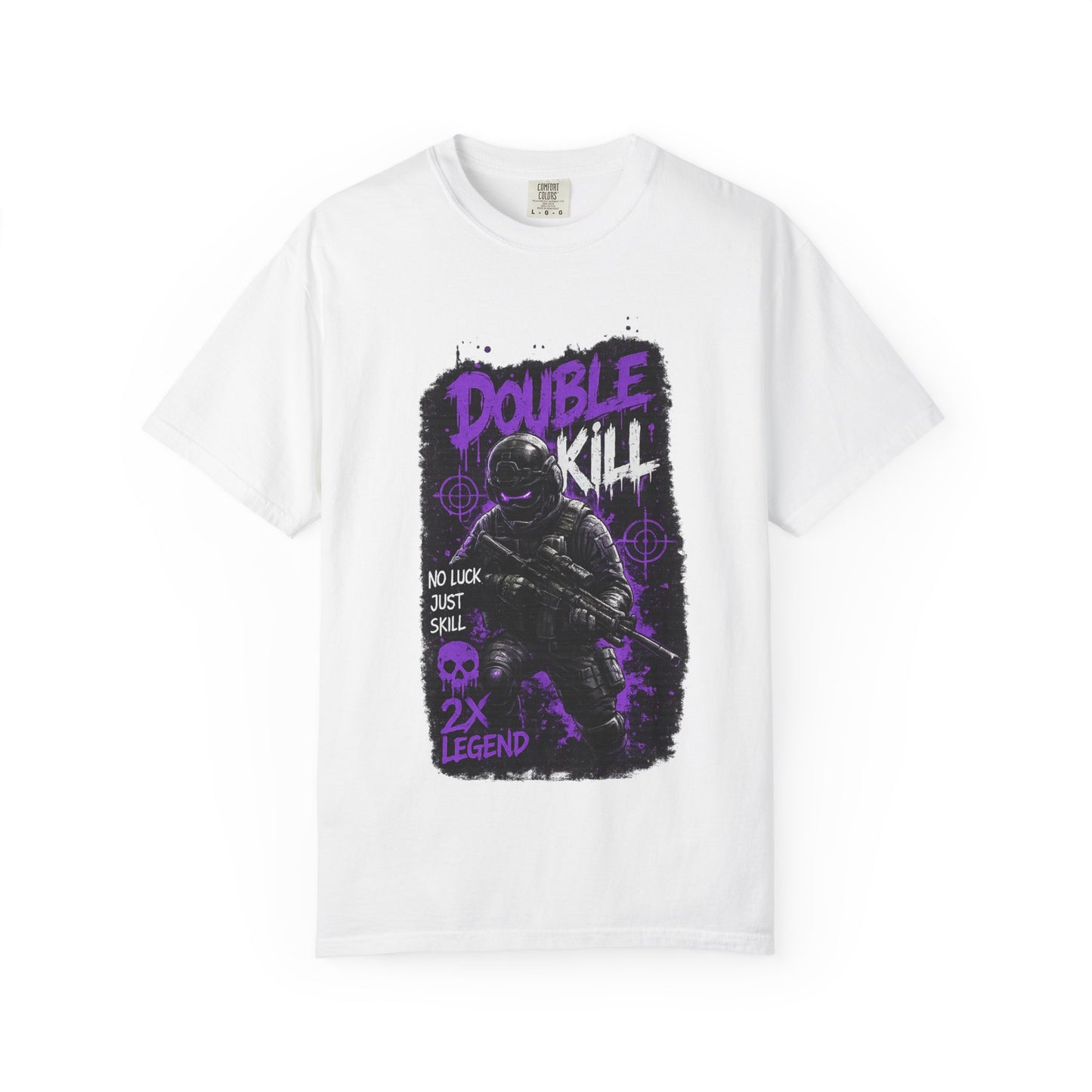 Double Kill Gamer T-Shirt — Retro Neon FPS Graphic Tee