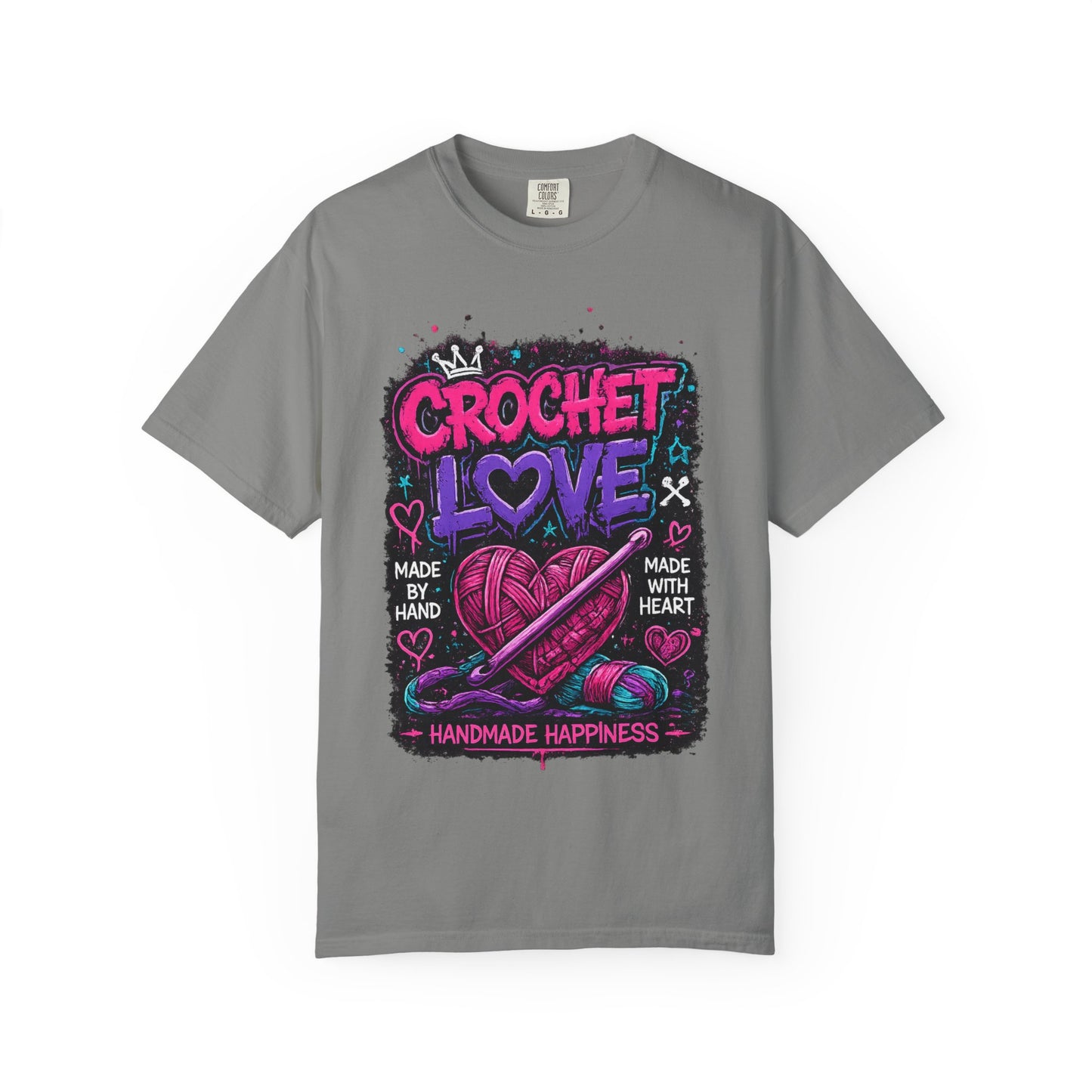 Crochet Love T-Shirt — Handmade Happiness Graphic