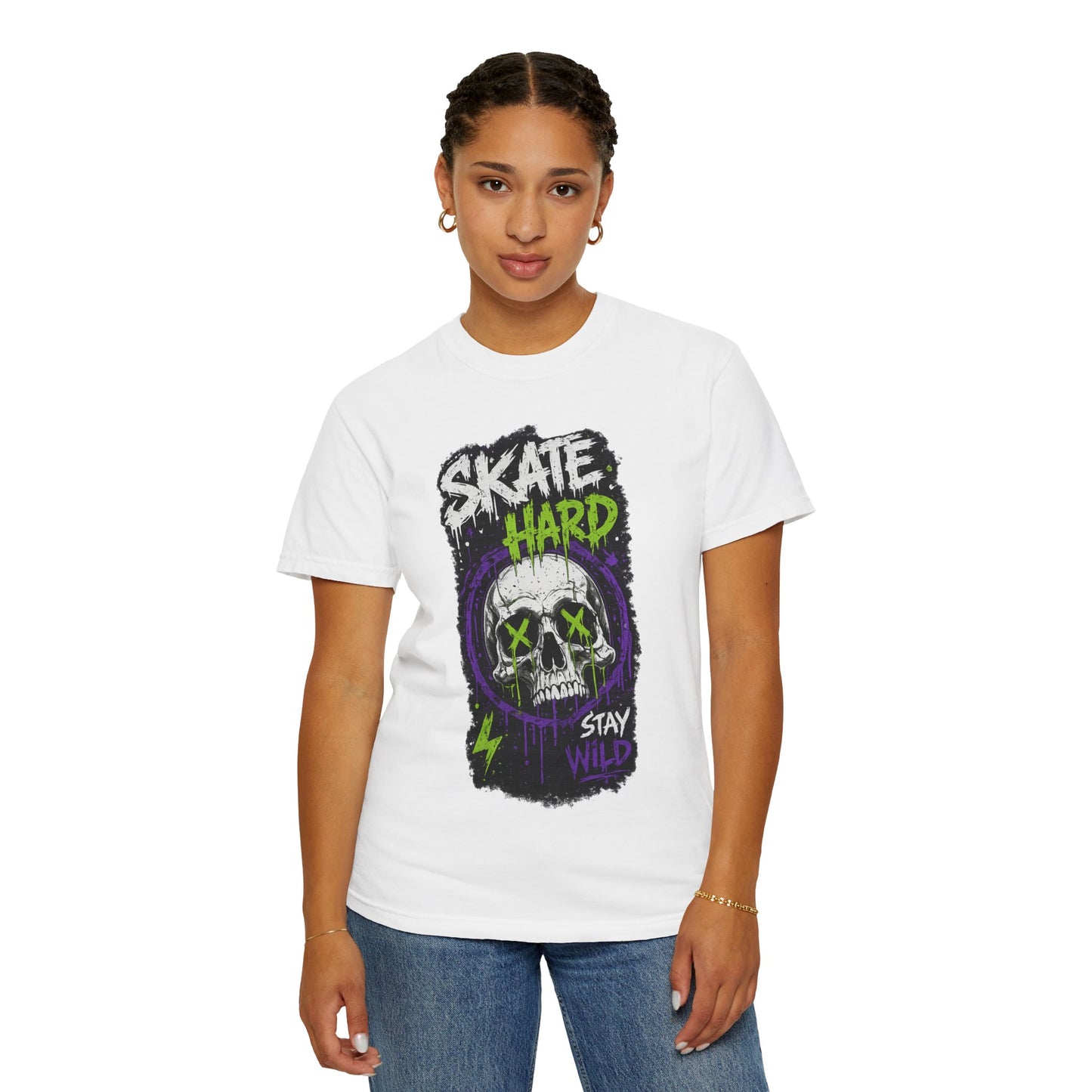 Skate Hard Skull T-Shirt — Stay Wild Graphic Tee