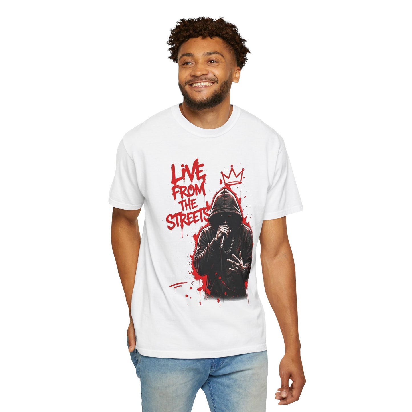 Live From The Streets Graphic T-Shirt — Hoodie Shadow Rapper Design