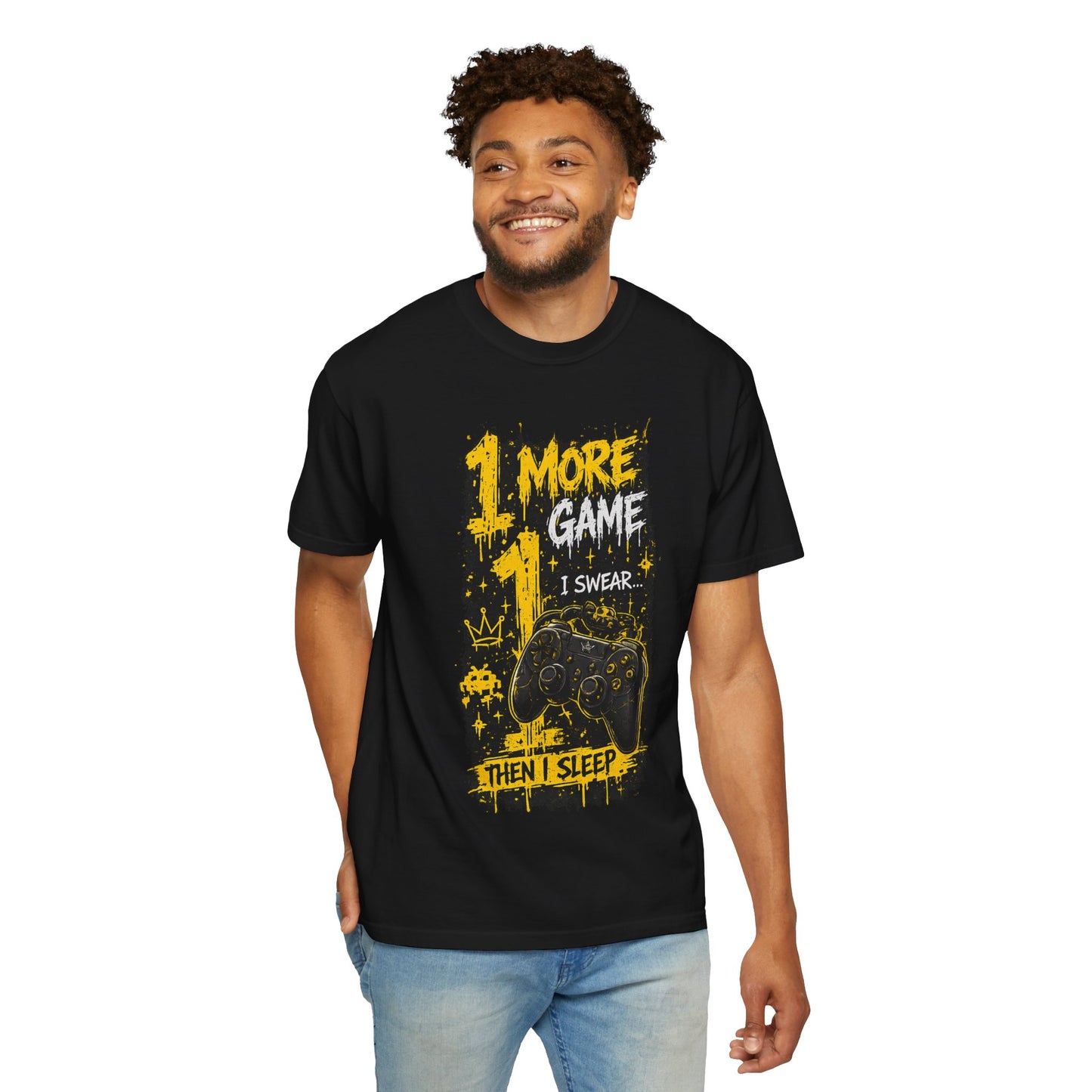 Gaming T-Shirt — “1 More Game I Swear Then I Sleep” Graphic Tee