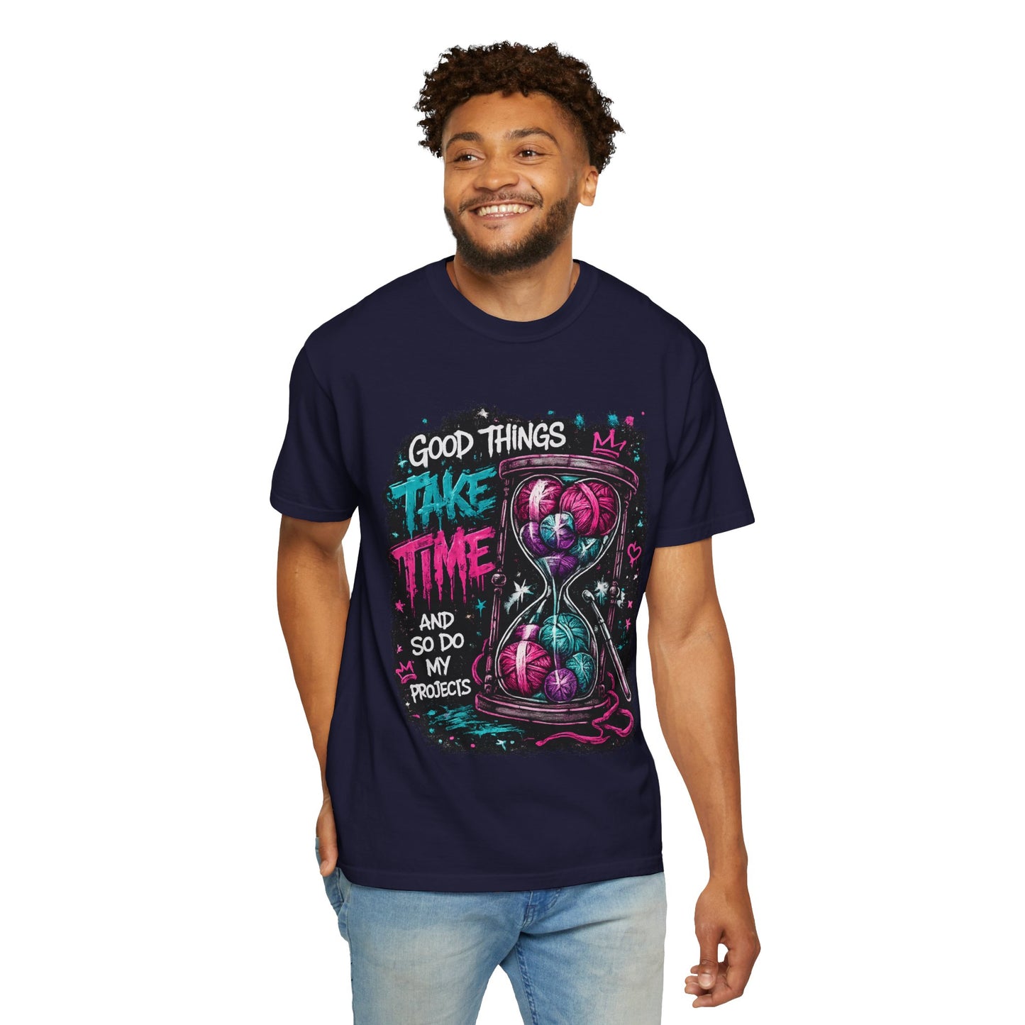 Motivational Hourglass T-Shirt — "Good Things Take Time" Graphic Tee