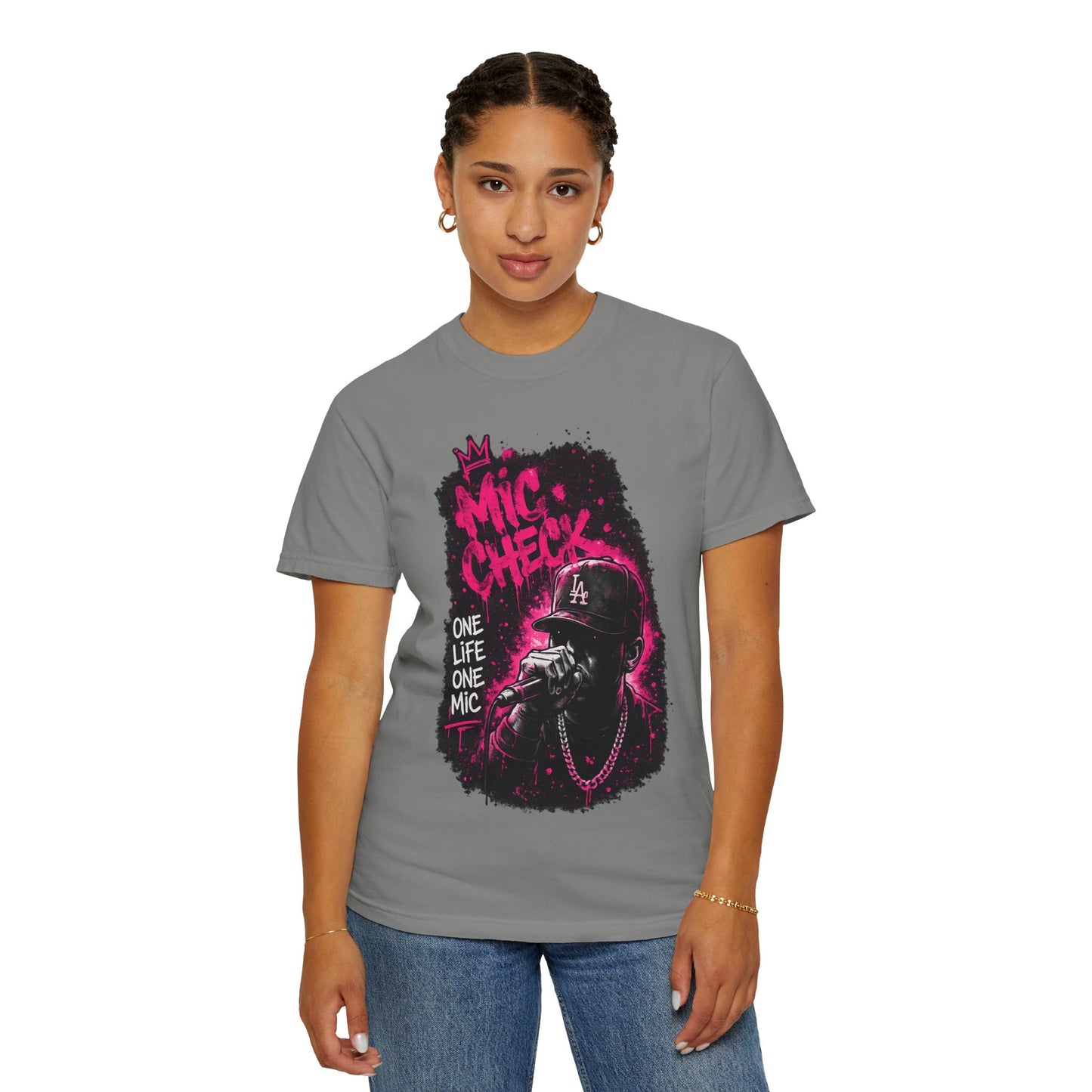 Mic Check T-Shirt — One Life One Mic Hip-Hop Graphic Tee