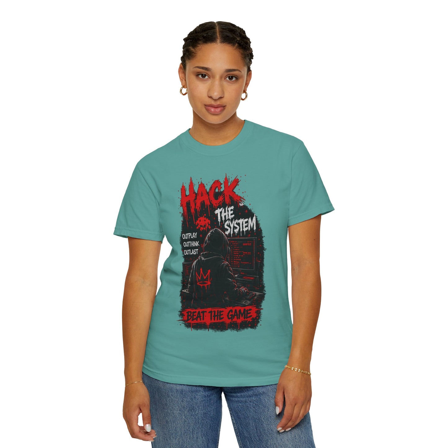 Hack the System T-Shirt — Beat the Game Hacker Graphic Tee