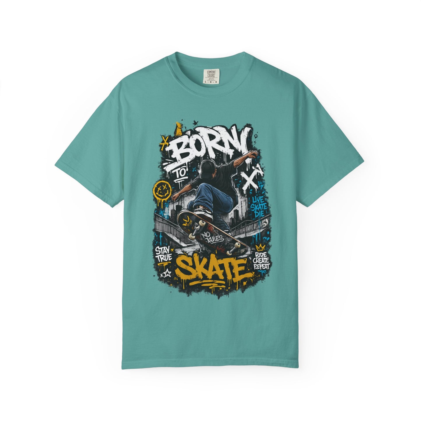 Born To Skate graphic tee | Skateboarder street art T-Shirt
