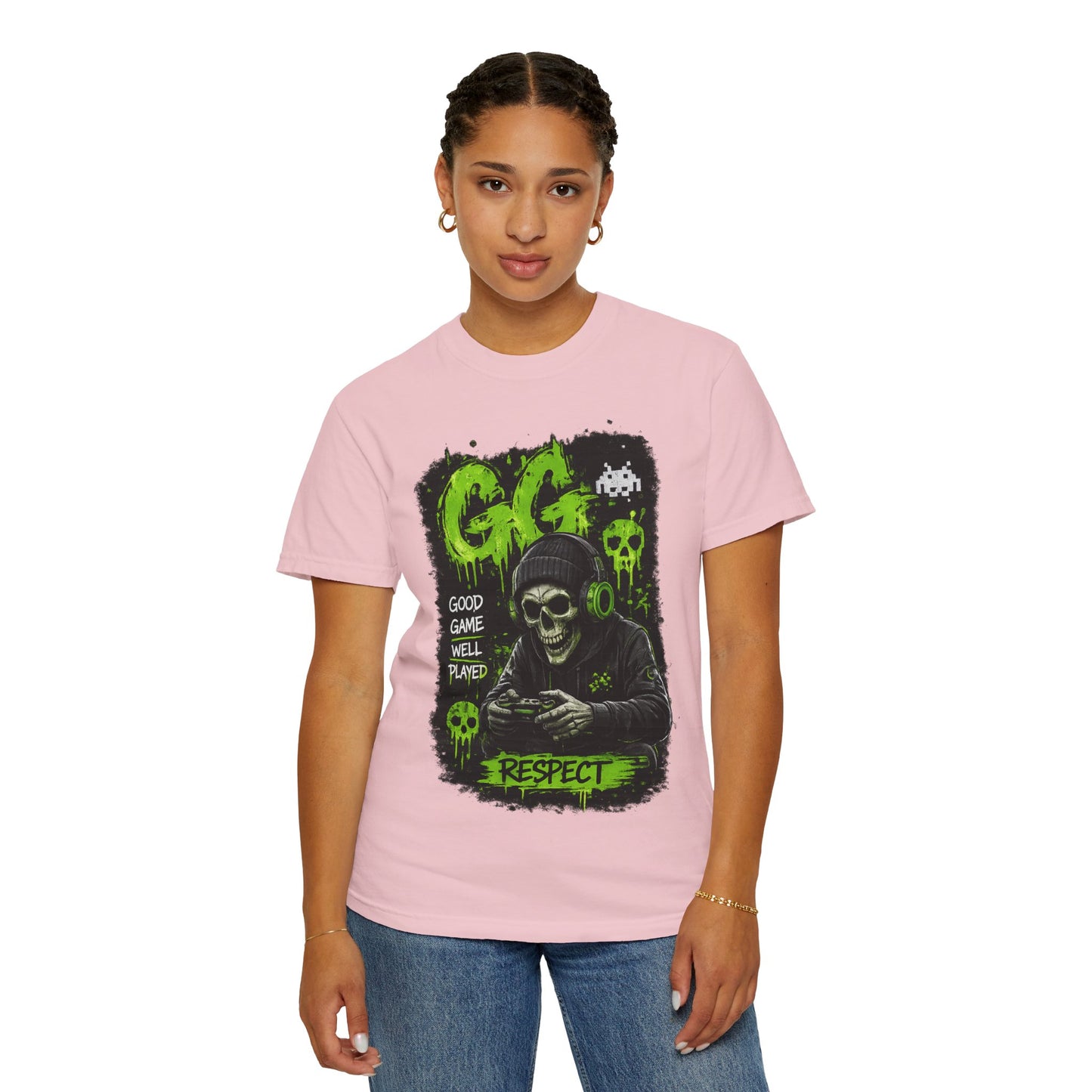 GG Respect Skull Gaming T-Shirt — "Good Game, Well Played" Graphic Tee