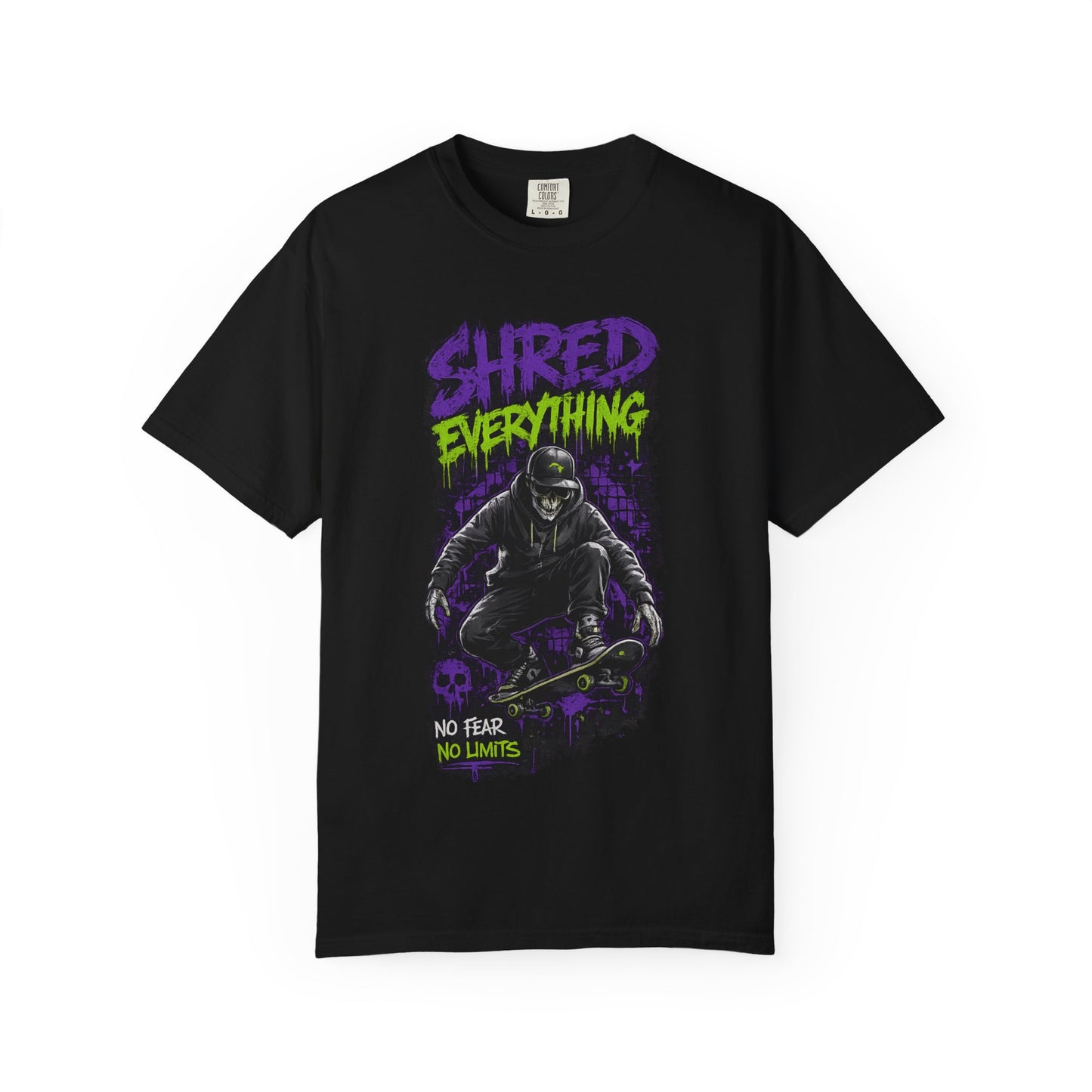 Shred Everything Skateboard T-Shirt — No Fear, No Limits Graphic Tee