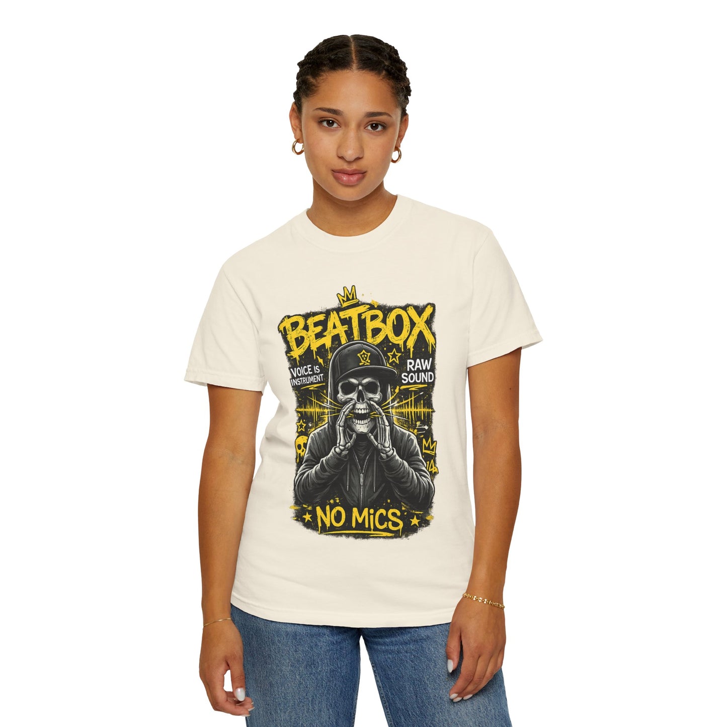 Beatbox No Mics T-Shirt — Skull Vocalist Streetwear Tee