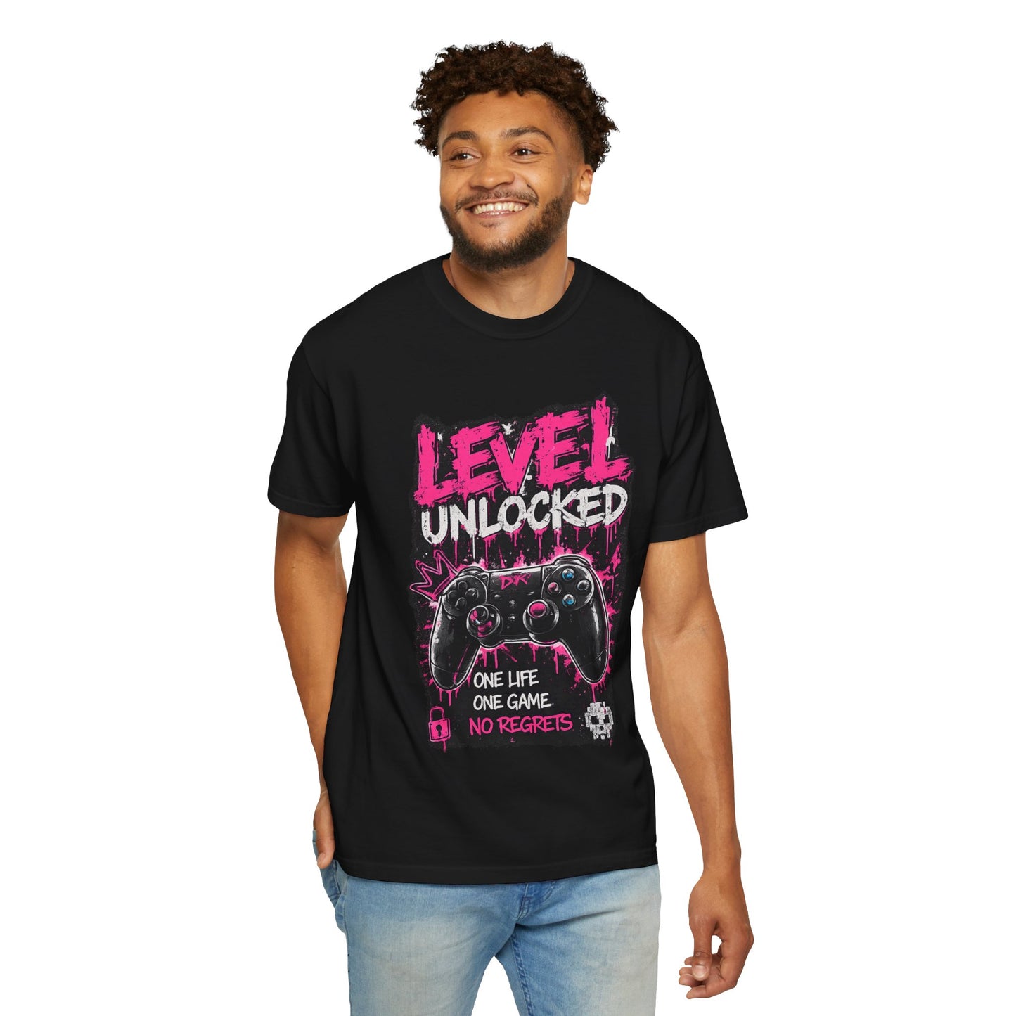 Level Unlocked Gamer T-Shirt — "One Life, One Game" Graphic Tee