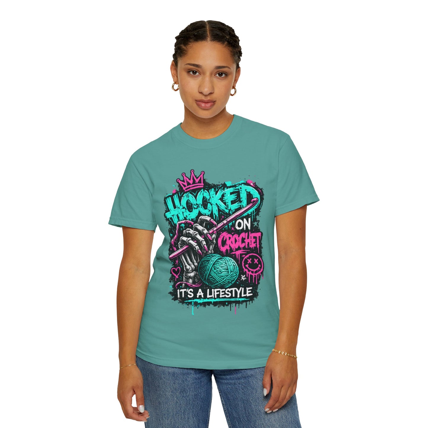 Hooked on Crochet T-Shirt — "It's a Lifestyle" Graphic Tee for Crochet Lovers