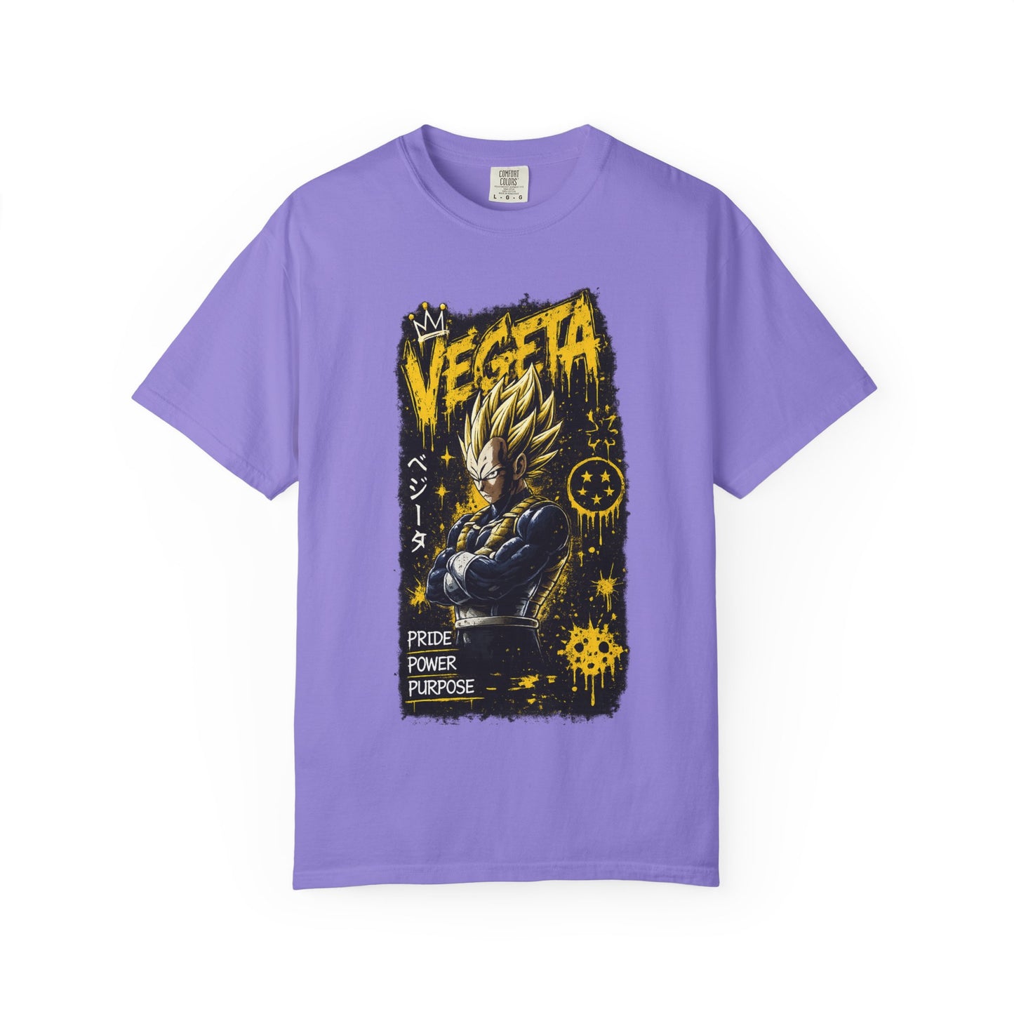 Vegeta Graphic T-Shirt — Pride Power Purpose Anime Tee