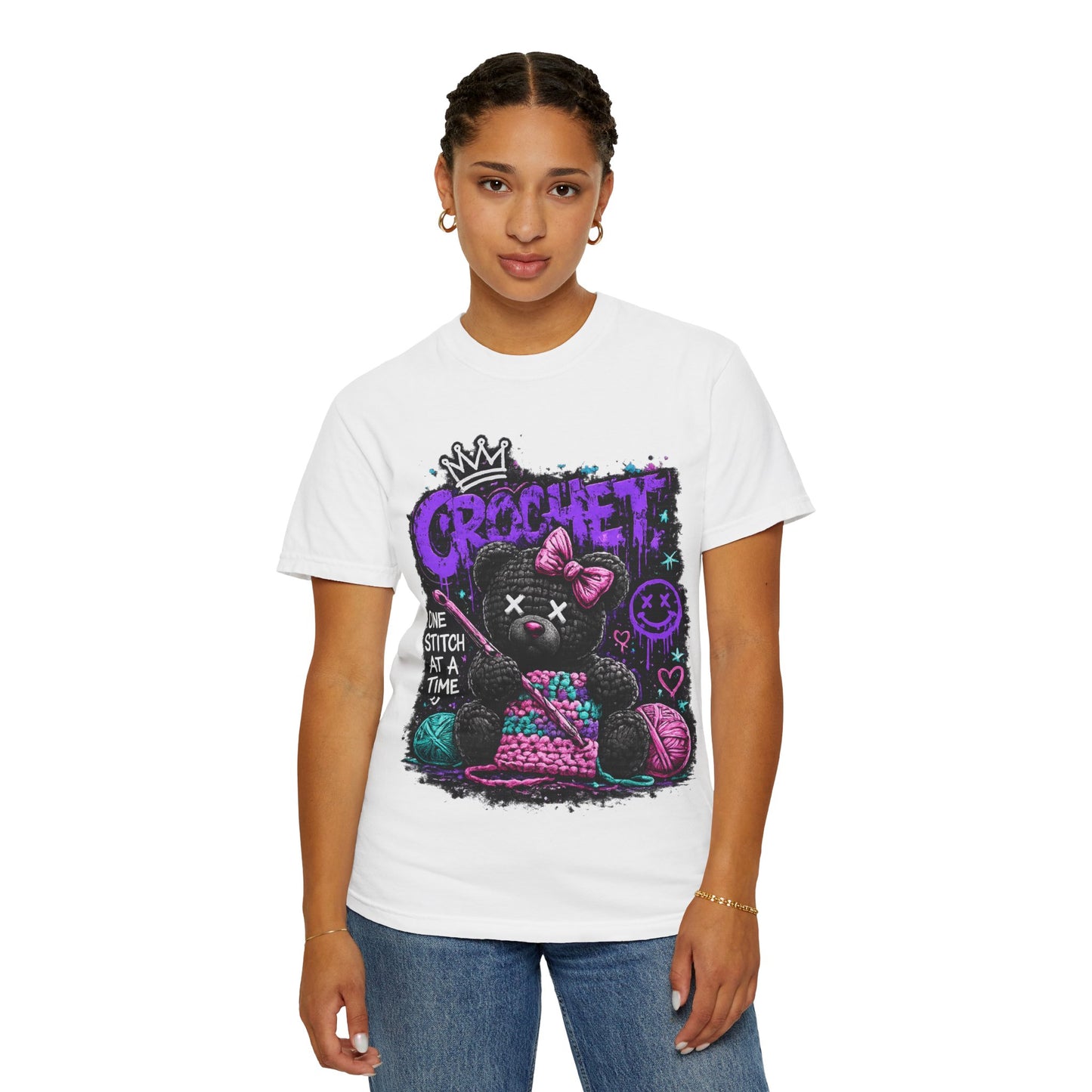 Crochet Voodoo Bear T-Shirt — "One Stitch at a Time" Crochet Graphic Tee