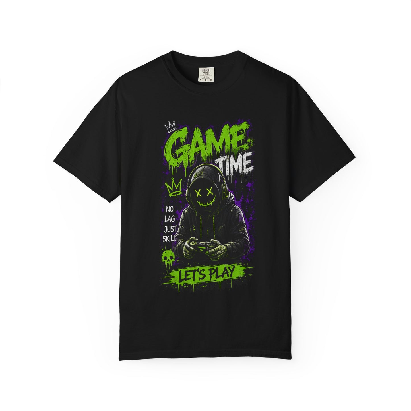 Gaming Graphic T-Shirt — "Game Time: Let’s Play" Neon Gamer Tee