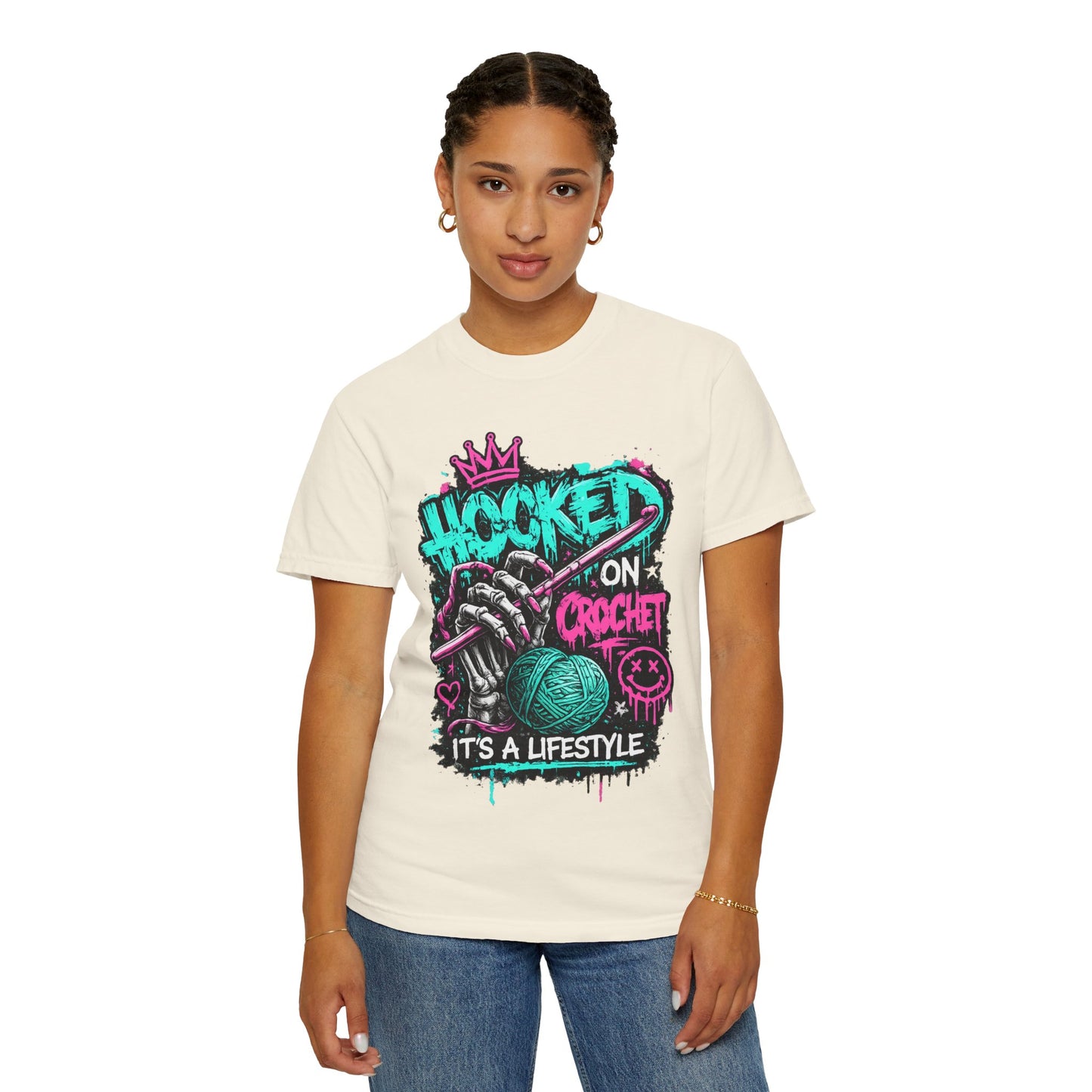 Hooked on Crochet T-Shirt — "It's a Lifestyle" Graphic Tee for Crochet Lovers