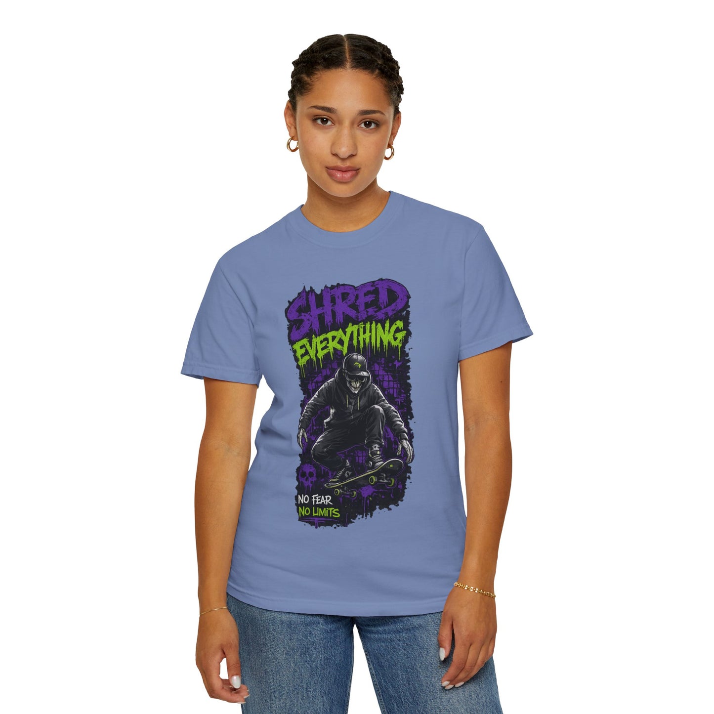 Shred Everything Skateboard T-Shirt — No Fear, No Limits Graphic Tee