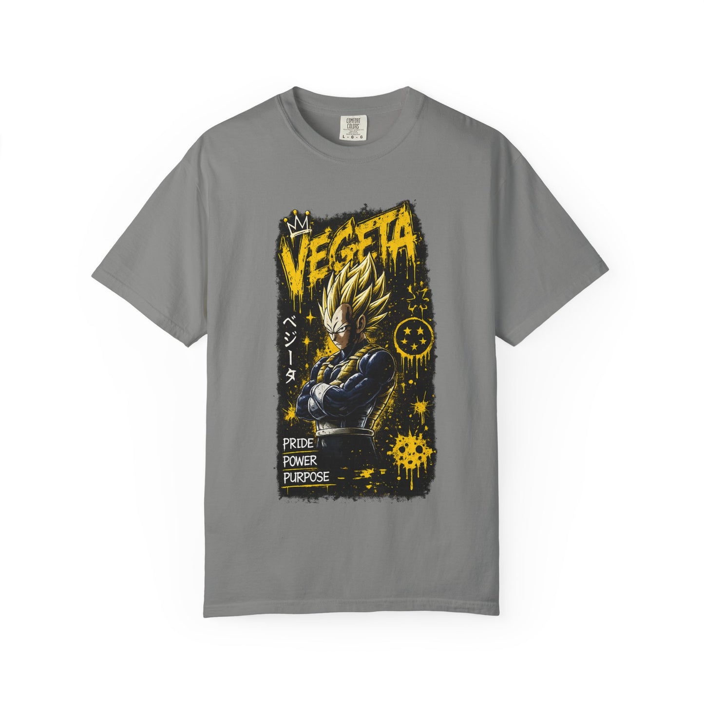 Vegeta Graphic T-Shirt — Pride Power Purpose Anime Tee