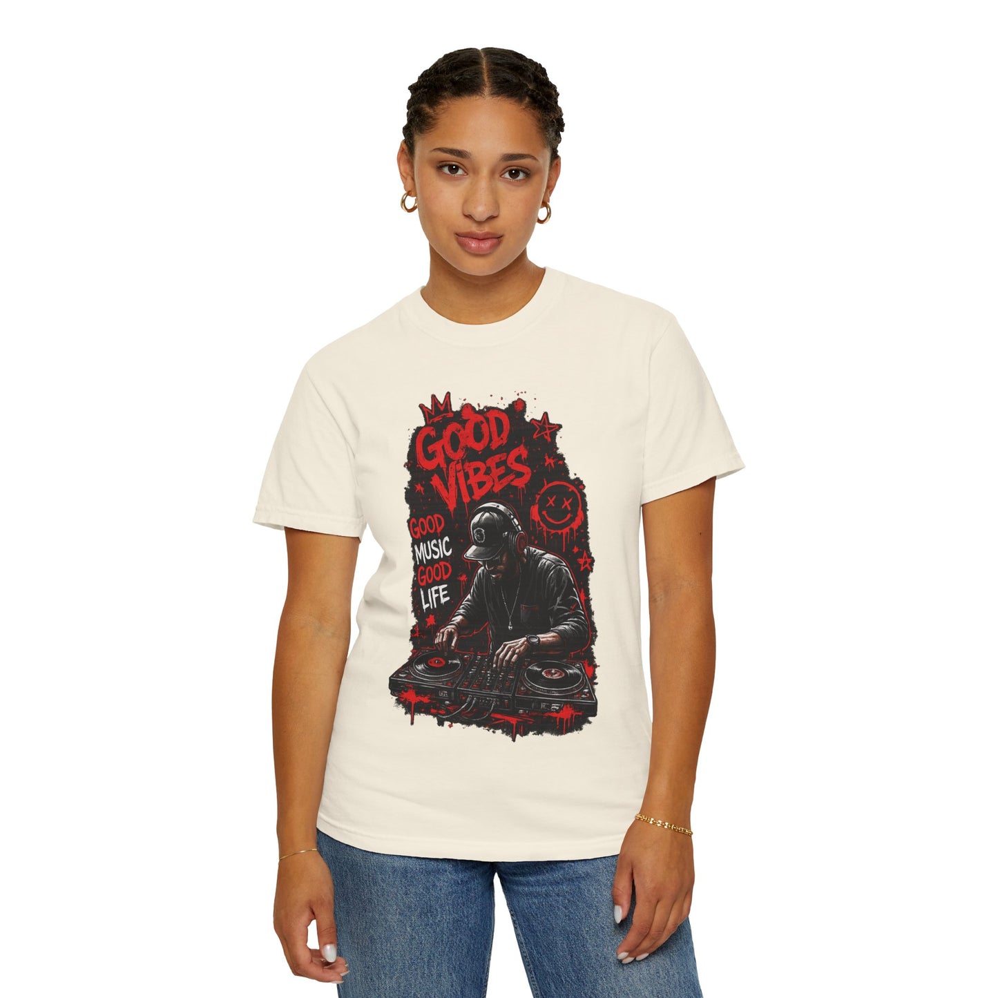 Good Vibes DJ T-Shirt — 'Good Music Good Life' Graphic Tee
