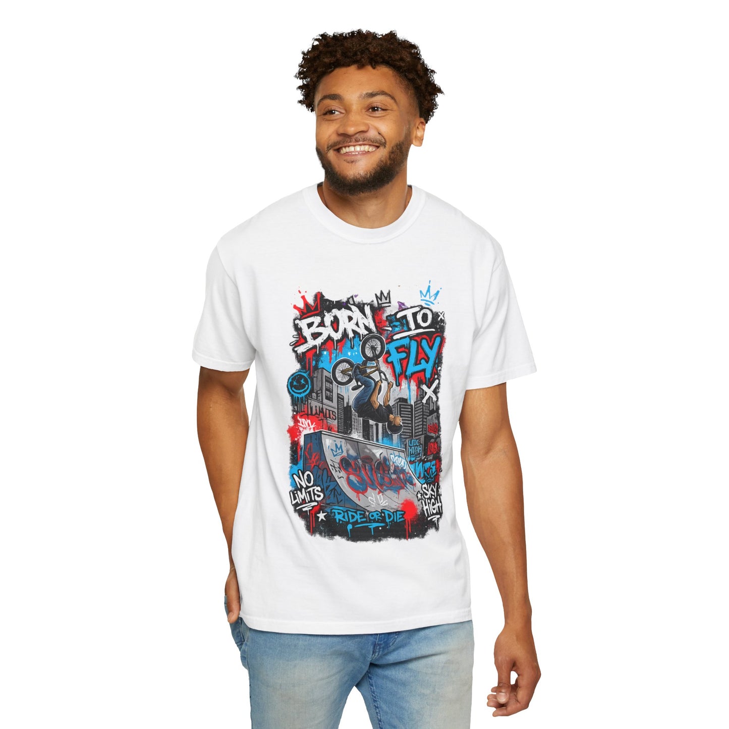 Born to Fly BMX Graffiti T-Shirt | Skate Bike Street Art Tee