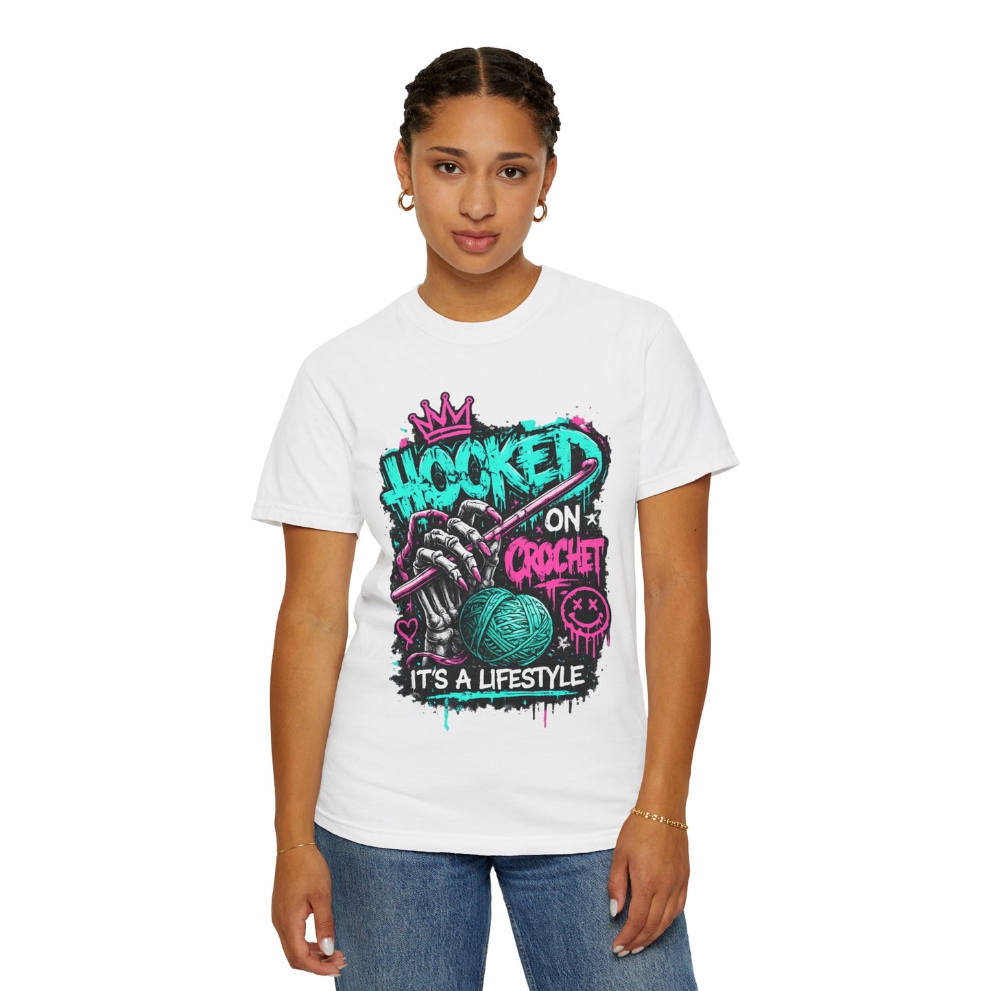 Hooked on Crochet T-Shirt — "It's a Lifestyle" Graphic Tee for Crochet Lovers