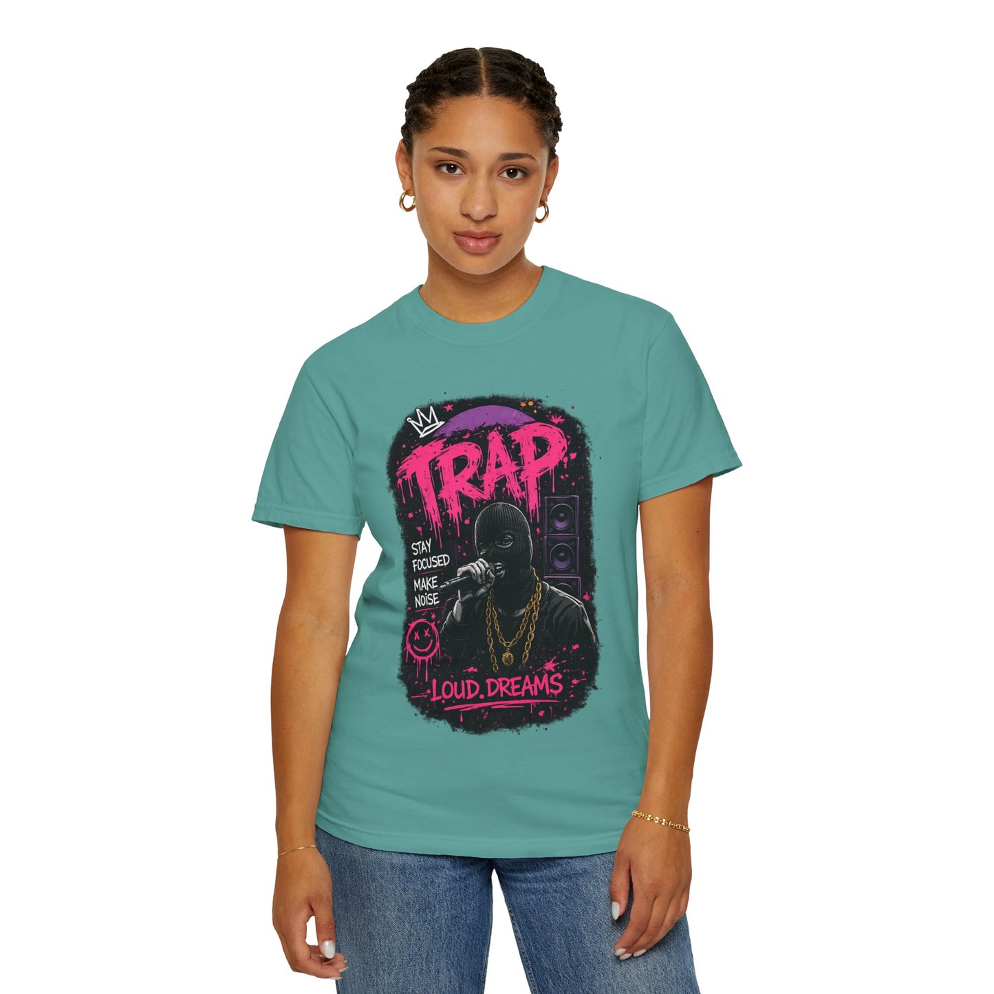 Trap Music T-Shirt — "Stay Focused Make Noise" Loud Dreams Graphic Tee