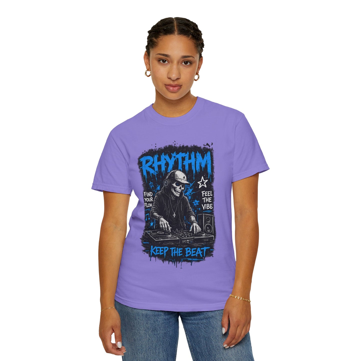 Rhythm DJ Skull Keep The Beat T-Shirt | Music Graphic Tee