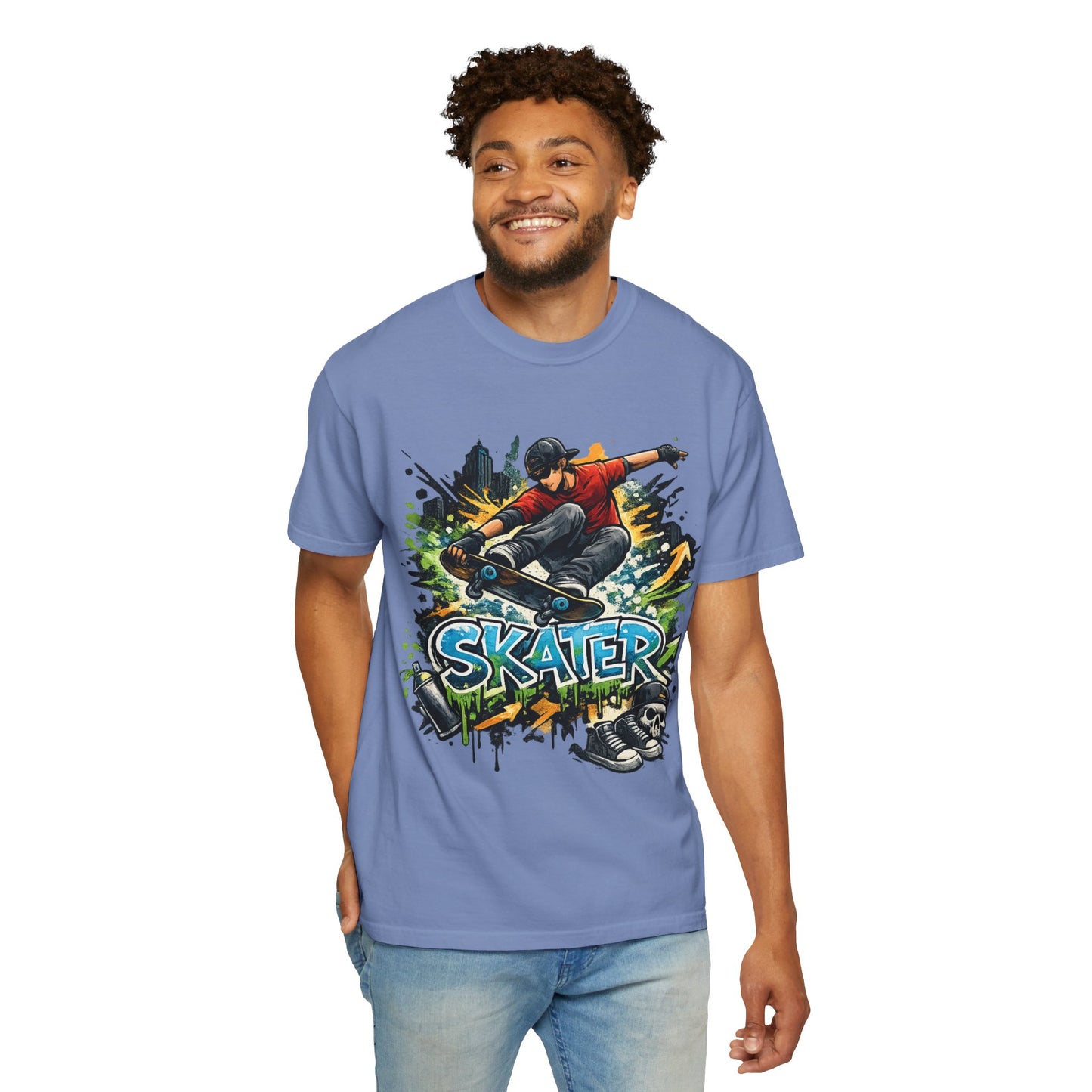 Skater Graphic T-Shirt — Urban Skateboarder Street Art Tee