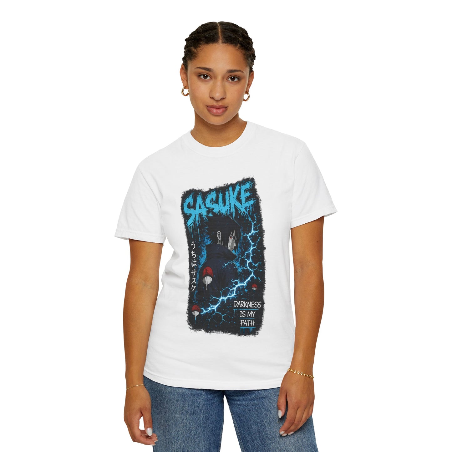 Sasuke Anime T-Shirt — "Darkness Is My Path" Graphic Tee
