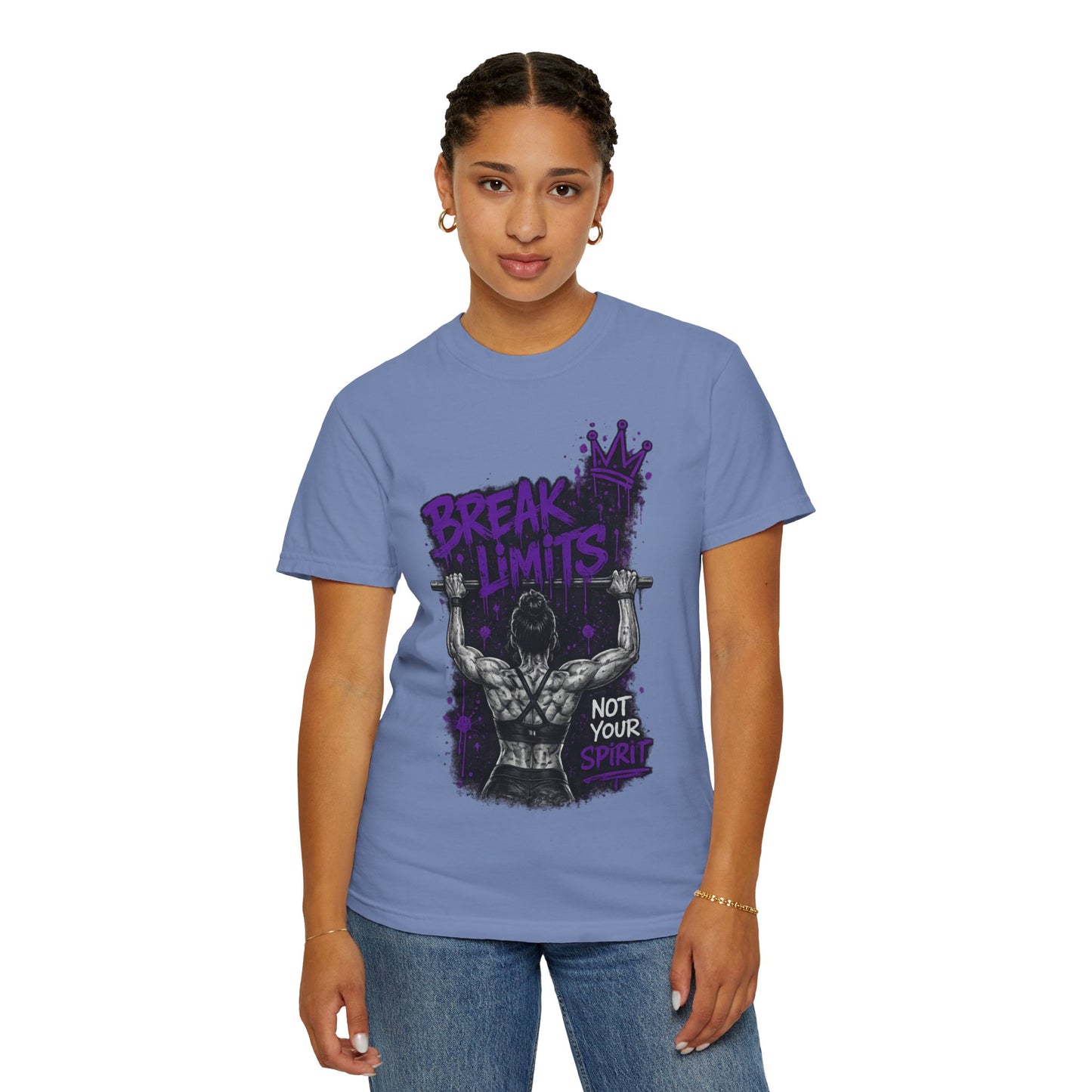Break Limits Weightlifting T-Shirt – "Not Your Spirit" Gym Tee