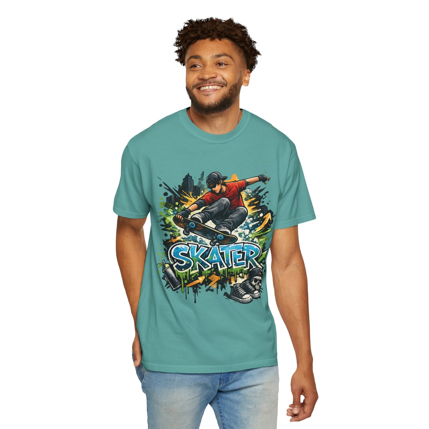 Skater Graphic T-Shirt — Urban Skateboarder Street Art Tee