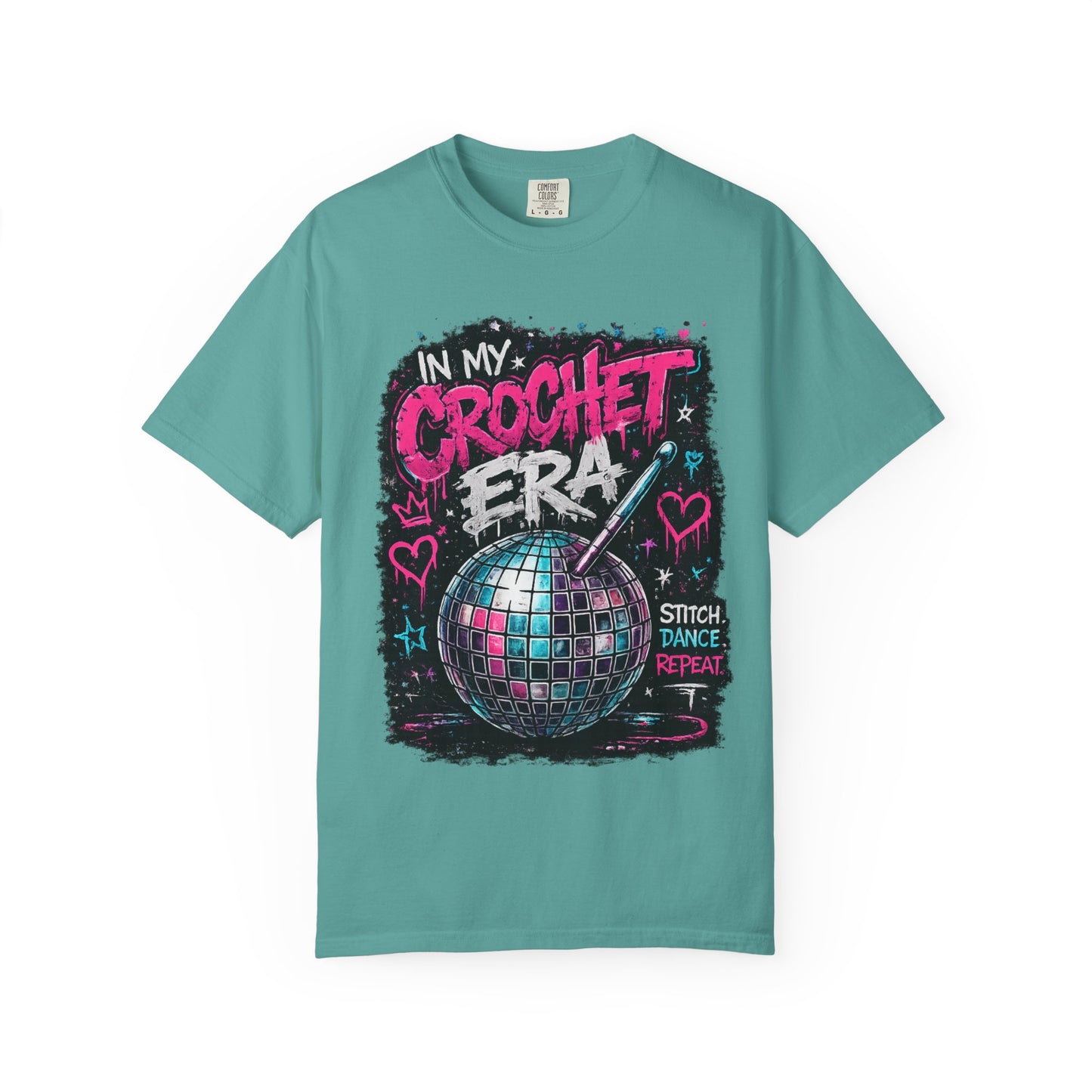 In My Crochet Era T-Shirt — Retro Disco Crochet Graphic Tee