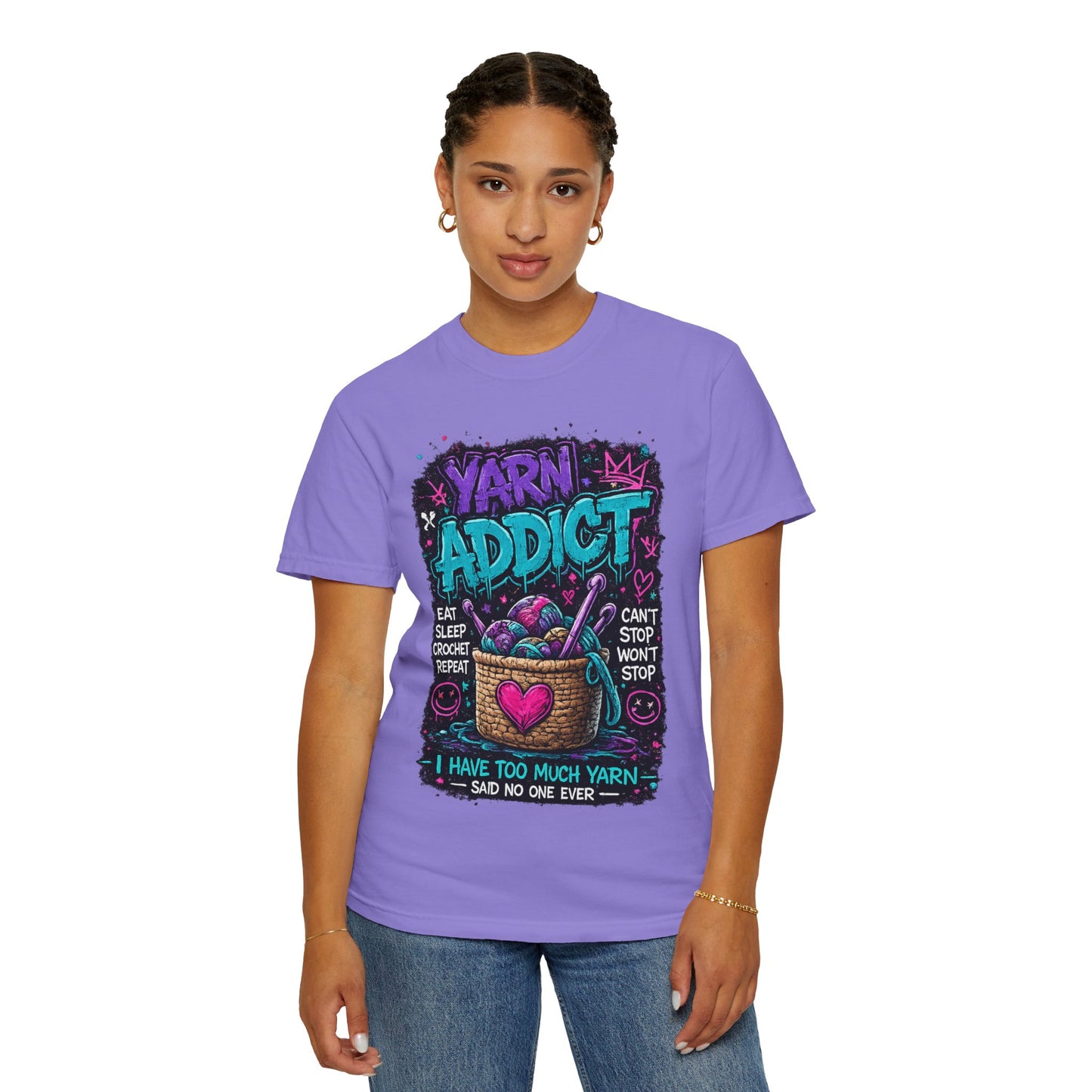 Yarn Addict T-Shirt — Funny Knitting & Crochet Gift Tee