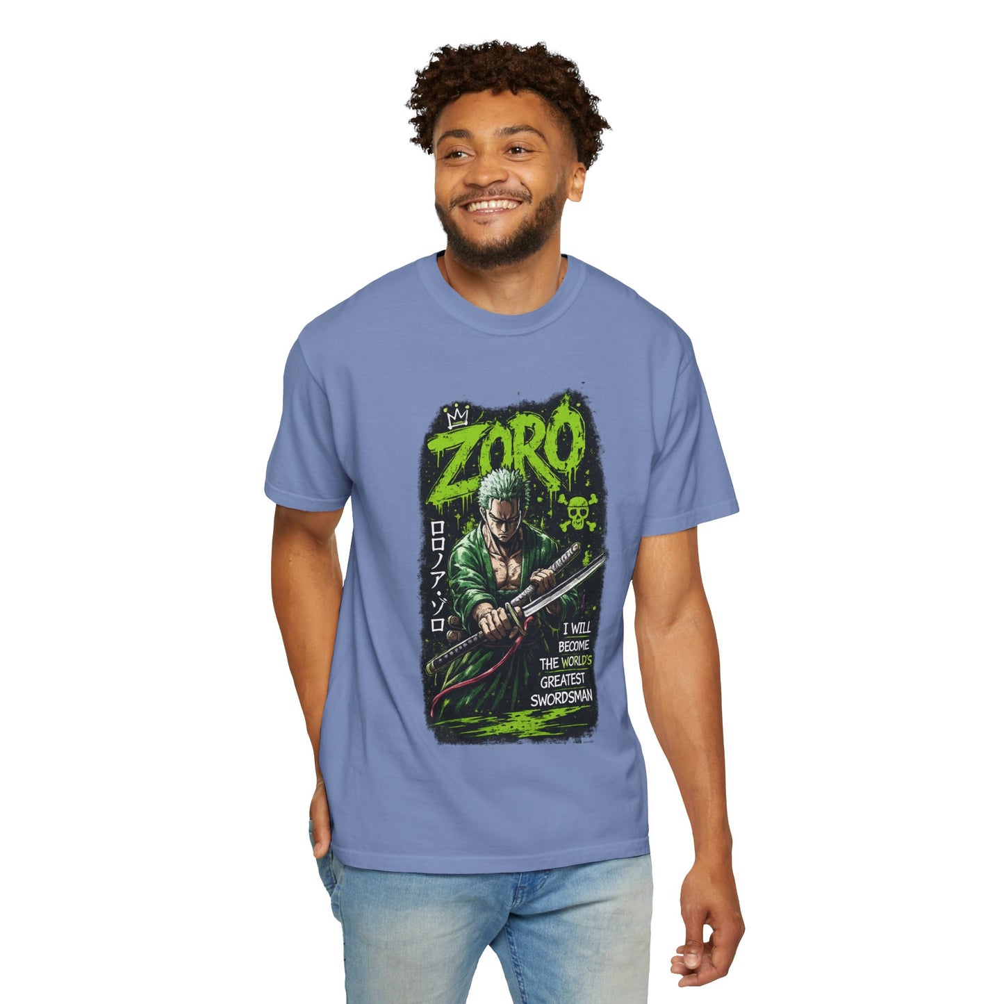 Zoro Graphic T-Shirt — 'I Will Become The World's Greatest Swordsman' Anime Tee