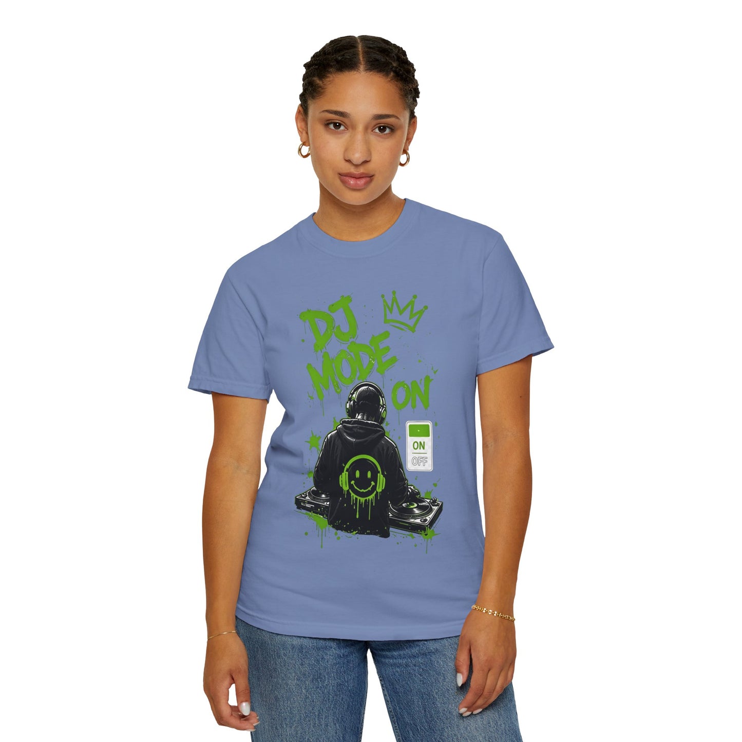 DJ Mode On T-Shirt — Neon Green DJ Graphic Tee