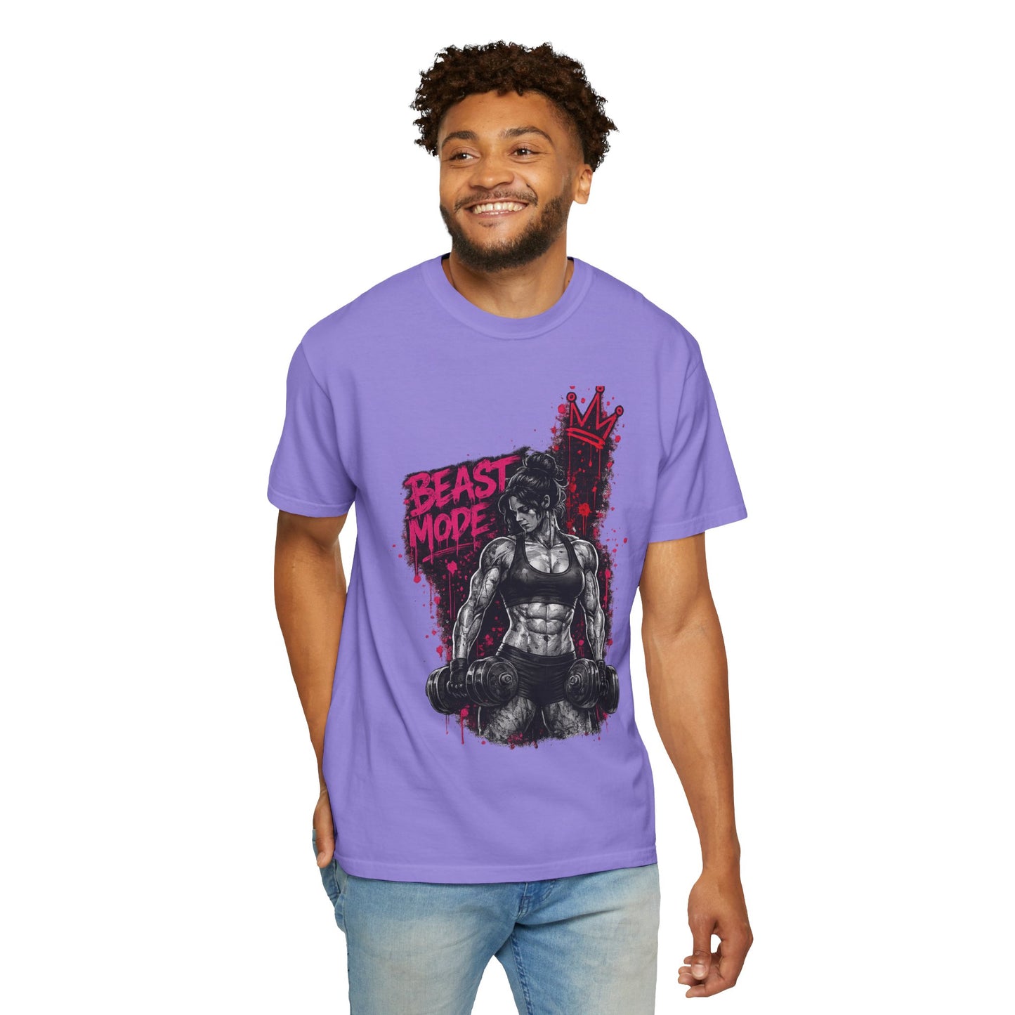 Beast Mode Crown T‑Shirt — Women's Fitness Graphic Tee