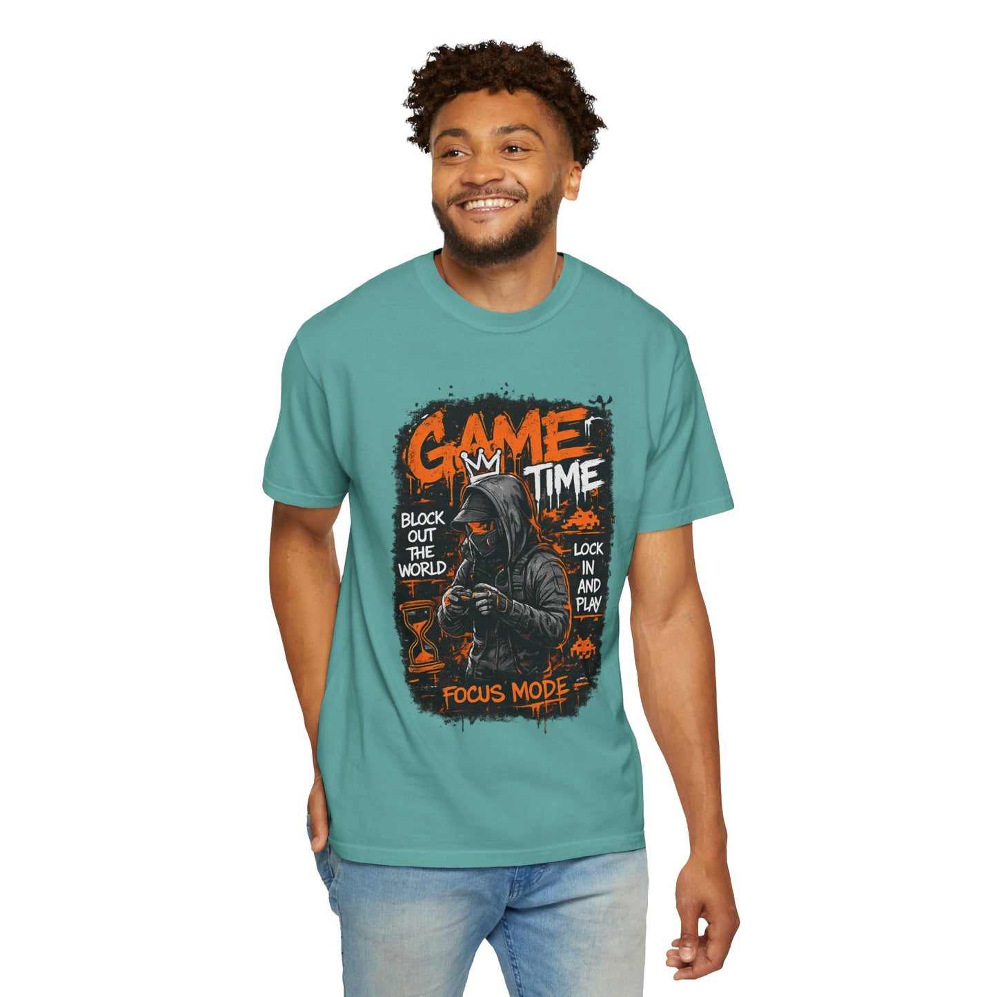 Game Time Hooded Grim Reaper illustration T-Shirt | Focus Mode, Gaming