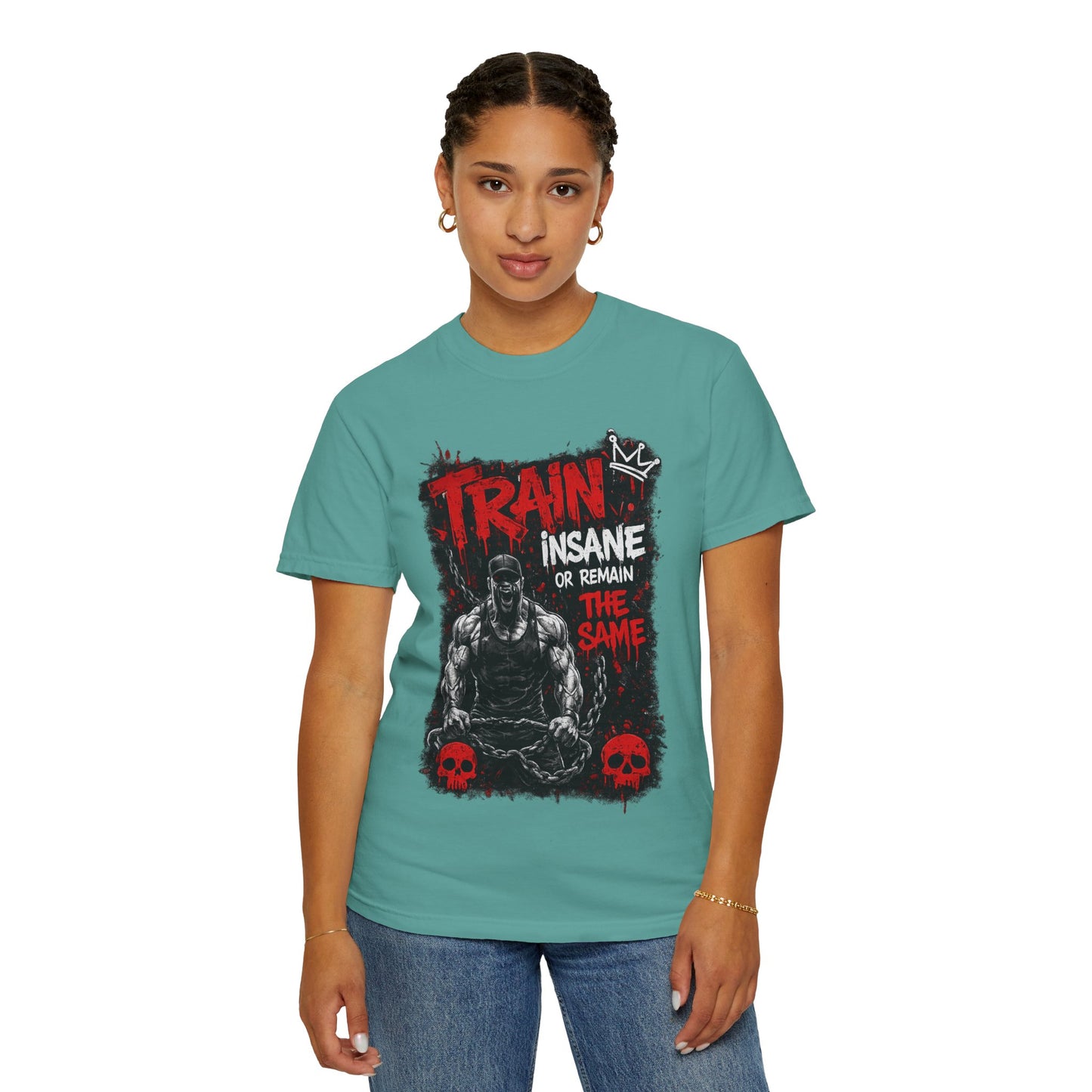 Train Insane Fitness T-Shirt — “Train Insane or Remain the Same” Gym Tee