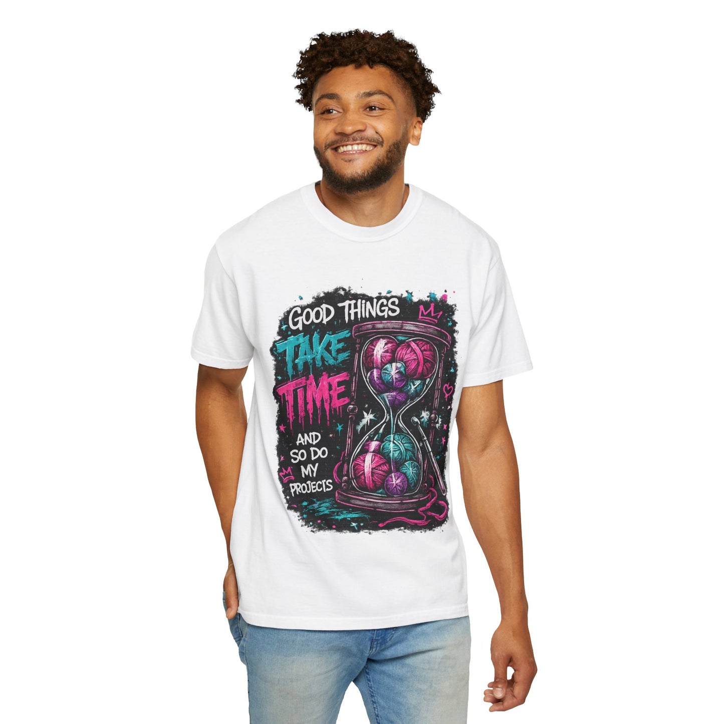 Motivational Hourglass T-Shirt — "Good Things Take Time" Graphic Tee