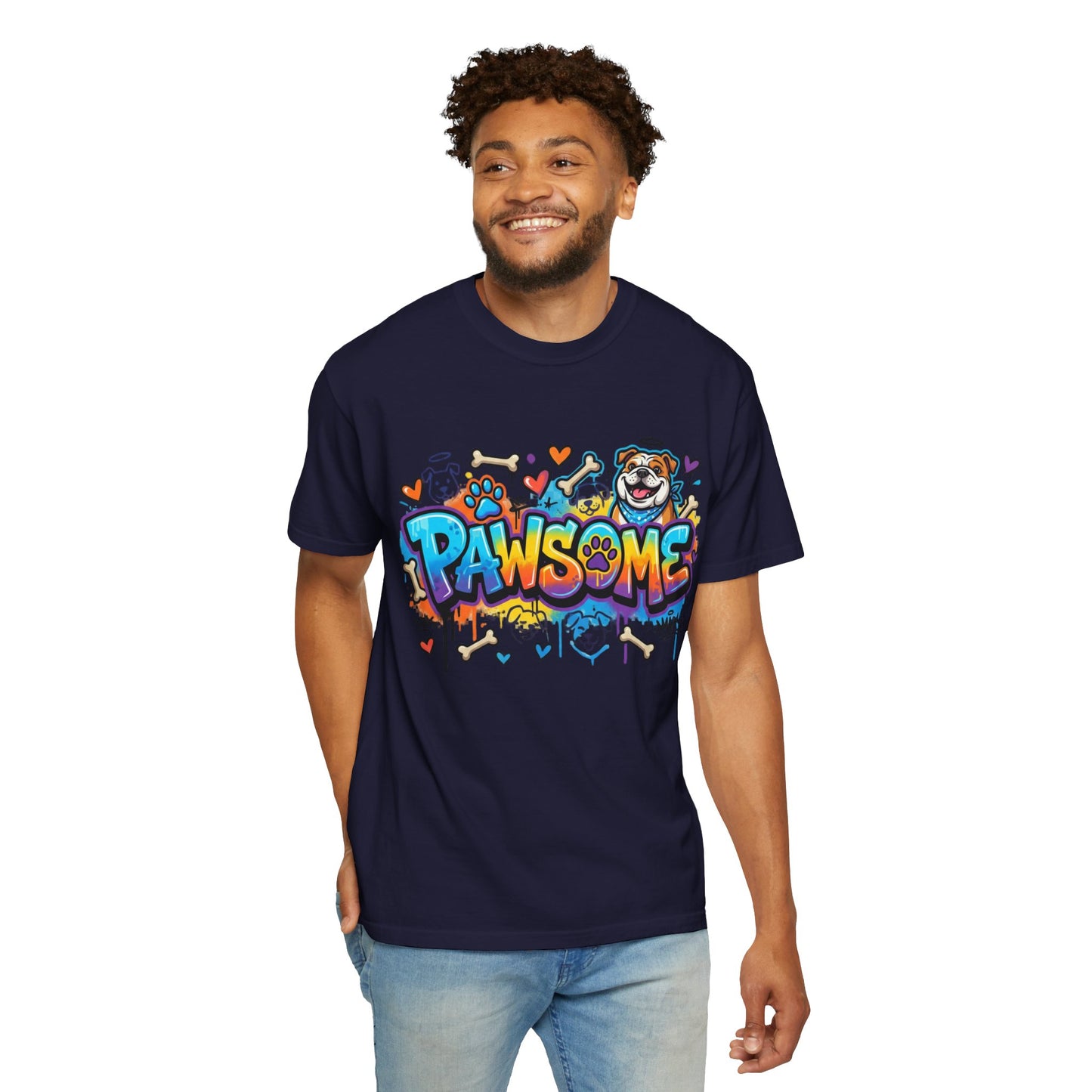 Pawsome Graffiti Dog T-Shirt — Colorful Pet Lover Tee