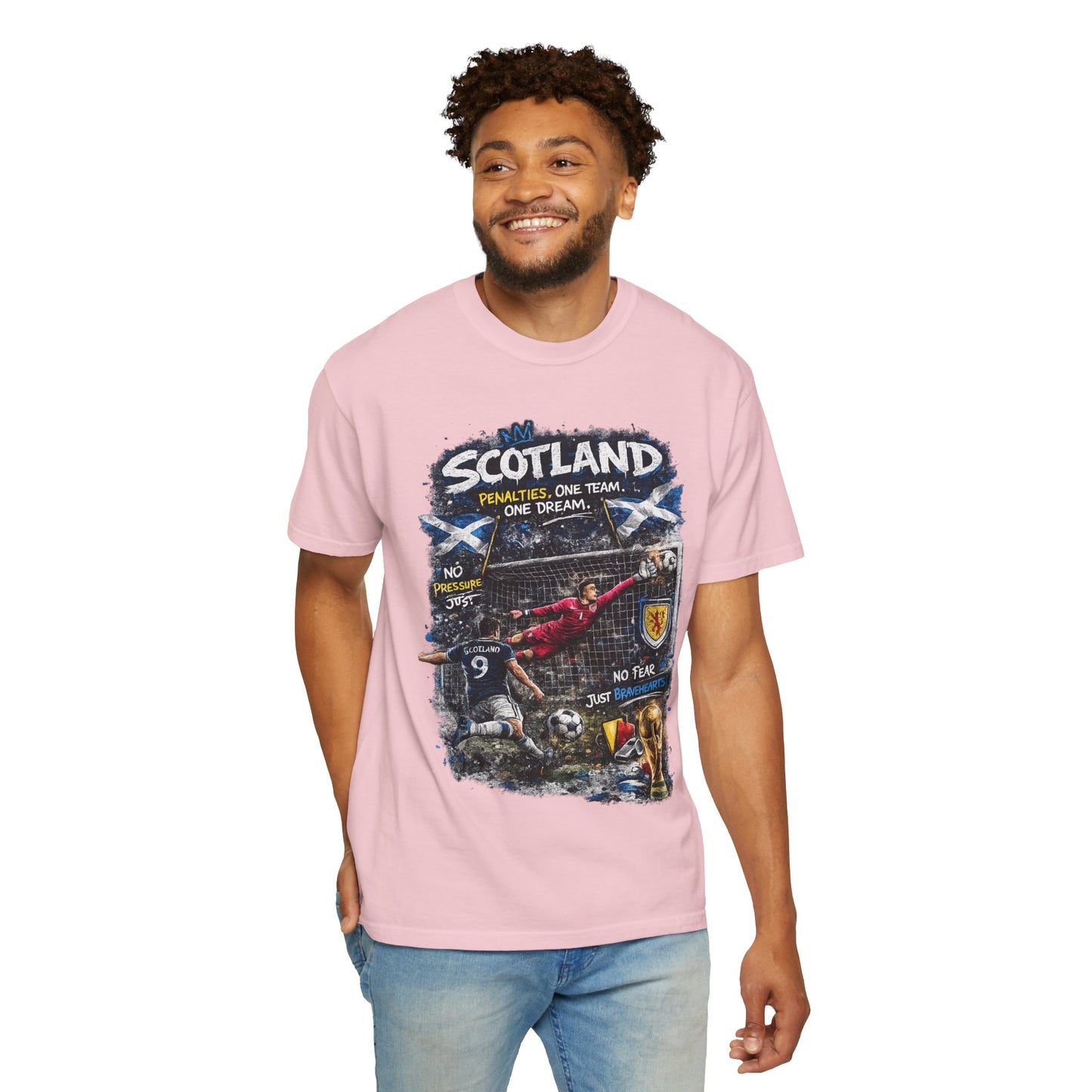 Scotland Football Montage T-shirt | Soccer Scottish Crest, Goalkeeper Dive