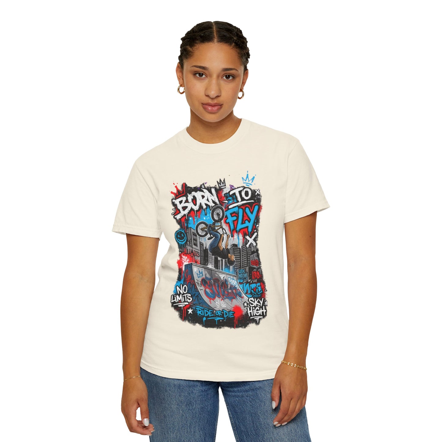 Born to Fly BMX Graffiti T-Shirt | Skate Bike Street Art Tee