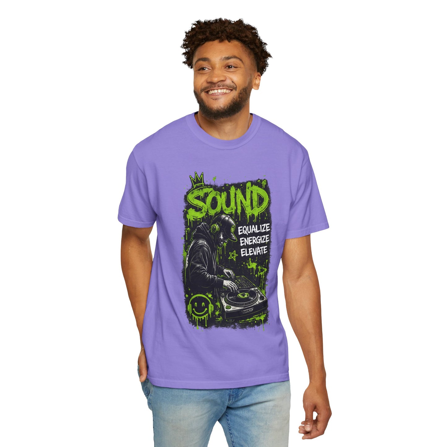 Sound DJ T-Shirt — "Sound: Equalize, Energize, Elevate" Graphic Tee